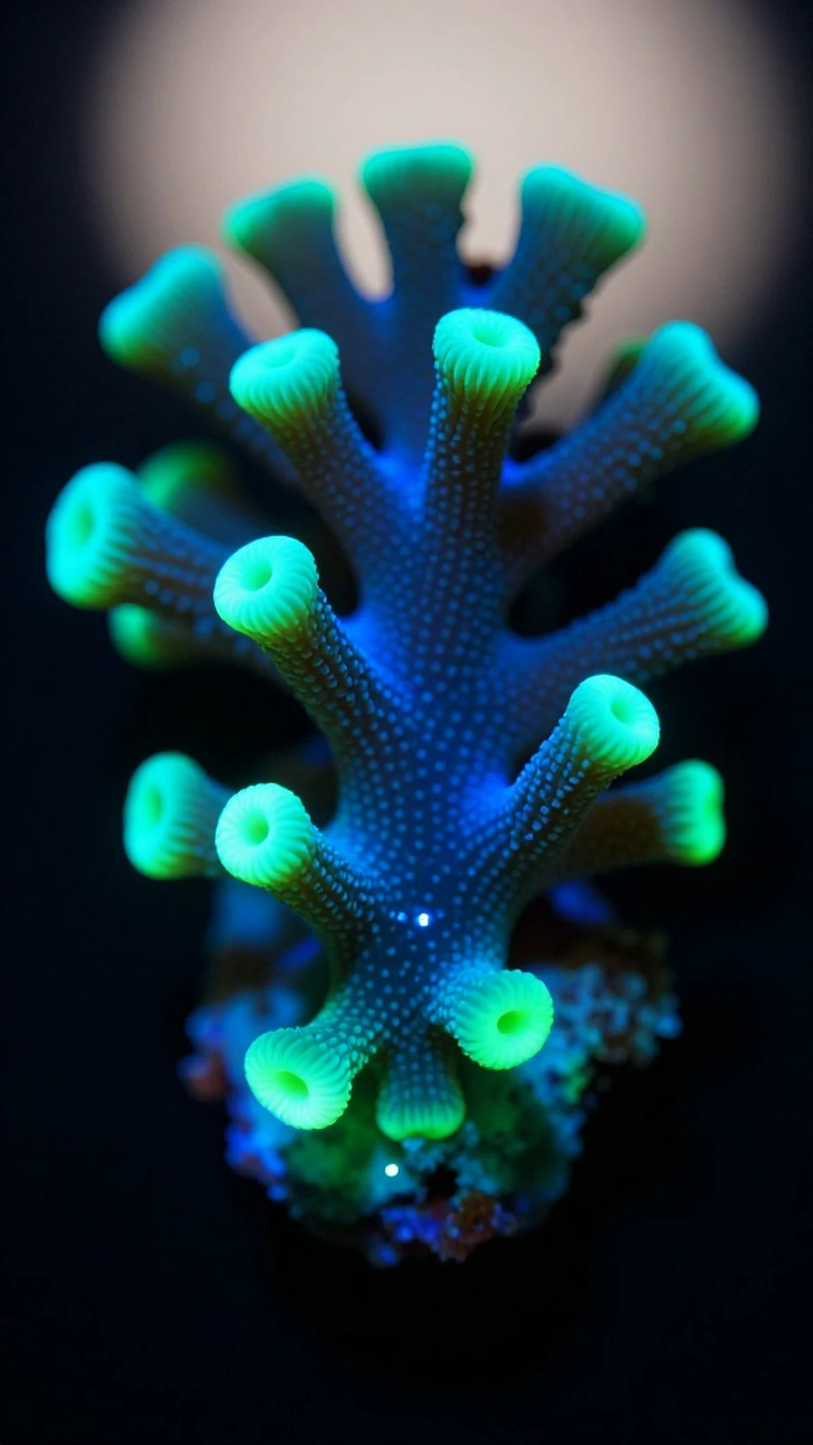 Bioluminescent Coral, Soft Studio Light 4K — 4K abstract background