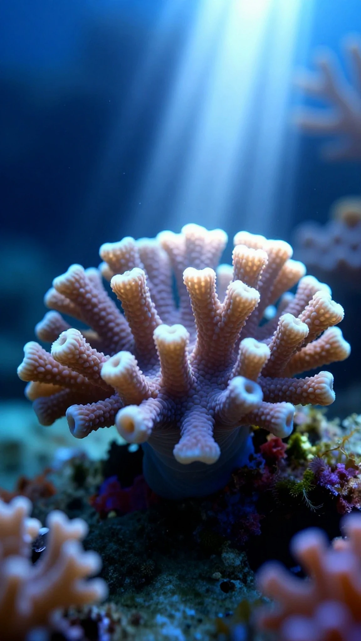 Bioluminescent Coral, Ray-Traced Reflections 4K — 4K abstract background