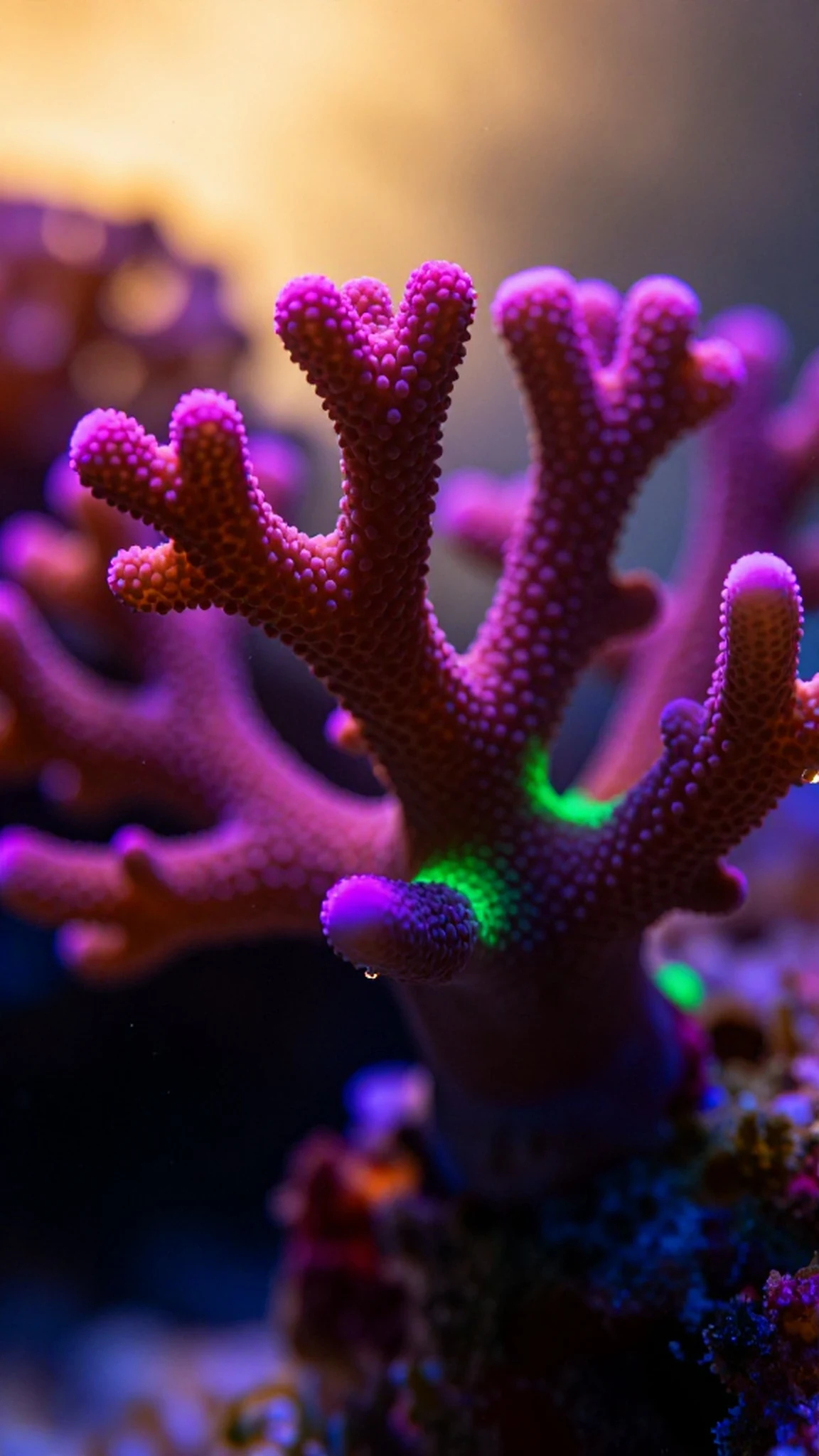 Bioluminescent Coral, Rising Effect 4K — 4K abstract background