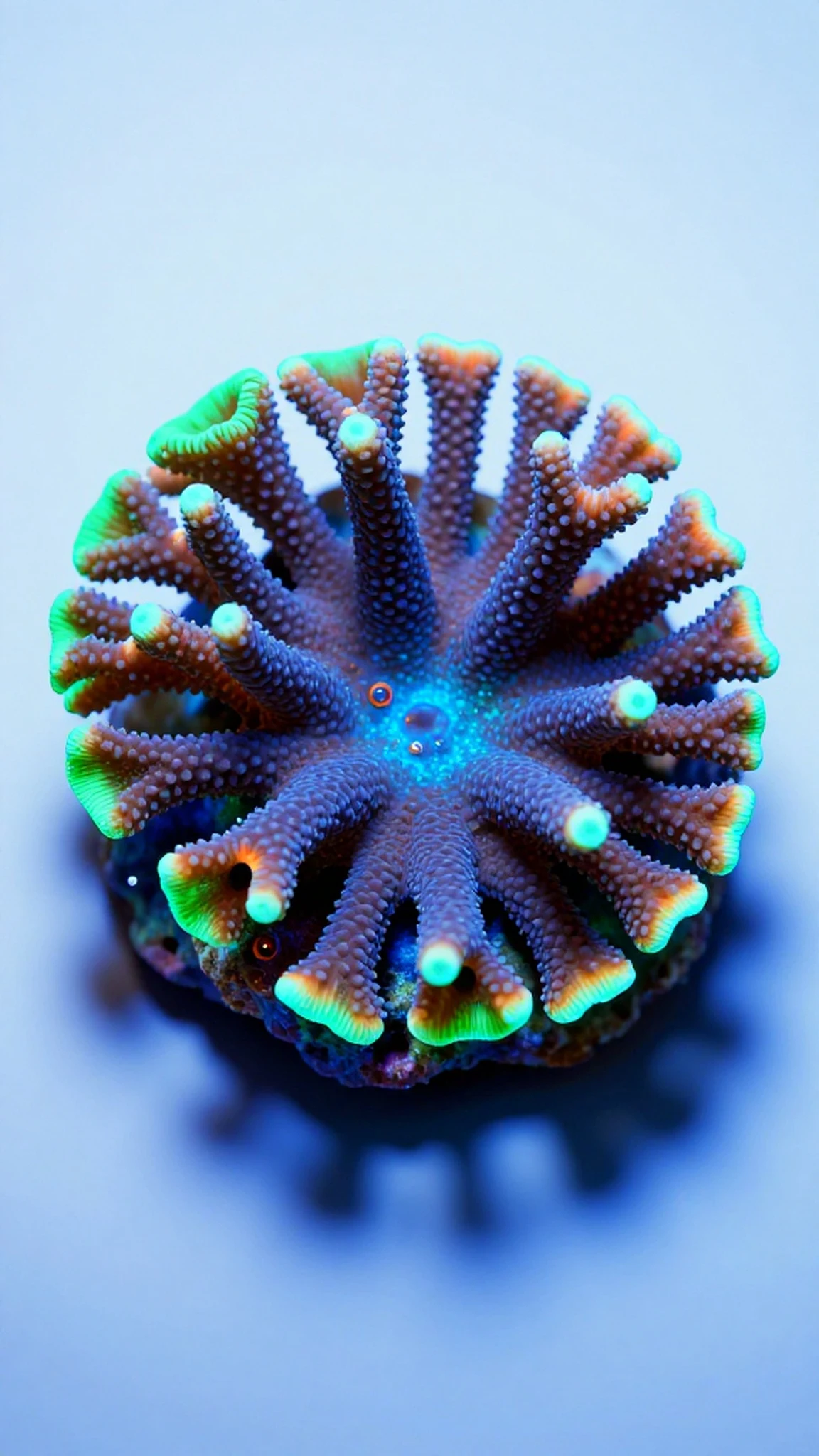 Bioluminescent Coral, Soft Studio Glow 4K — 4K abstract background