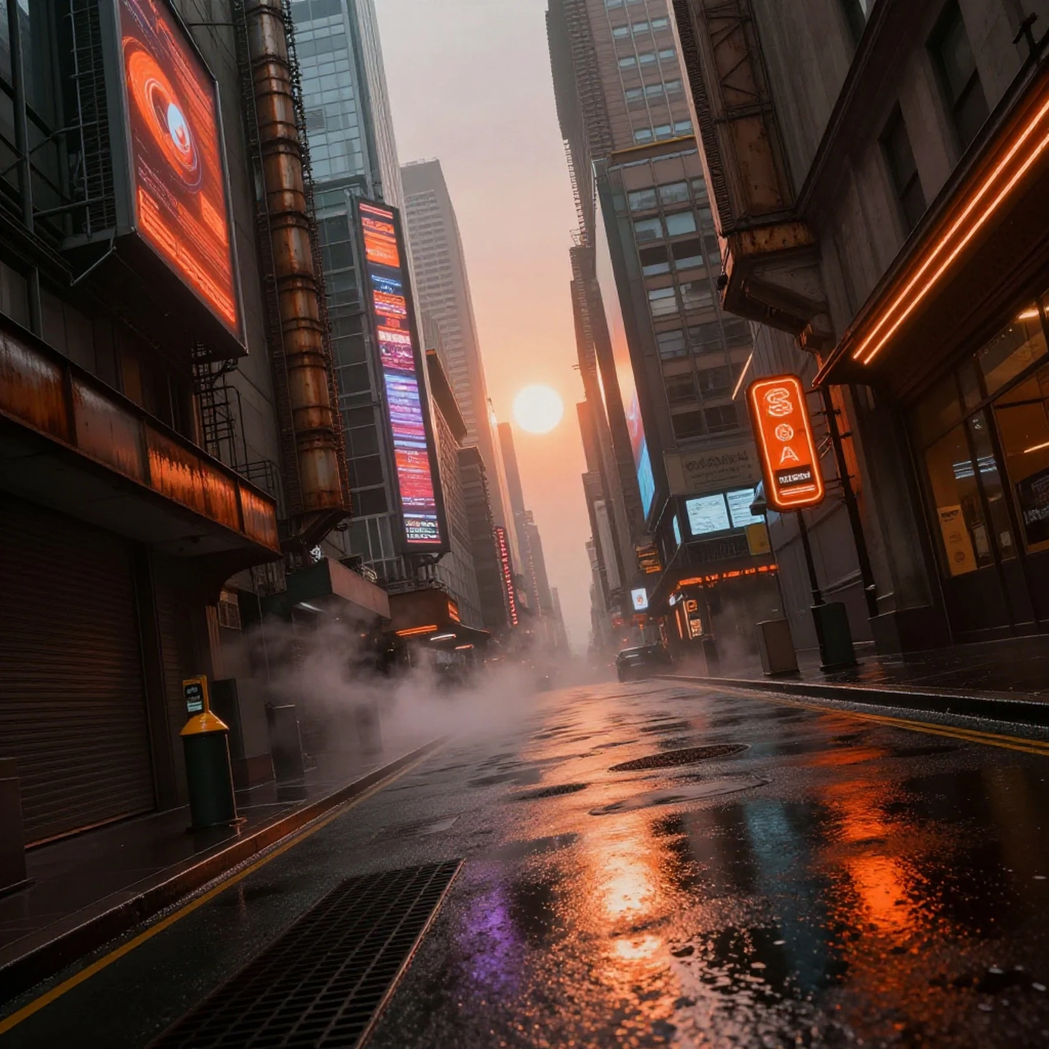 Rain-slicked Chrome Reflects 4K — 4K texture