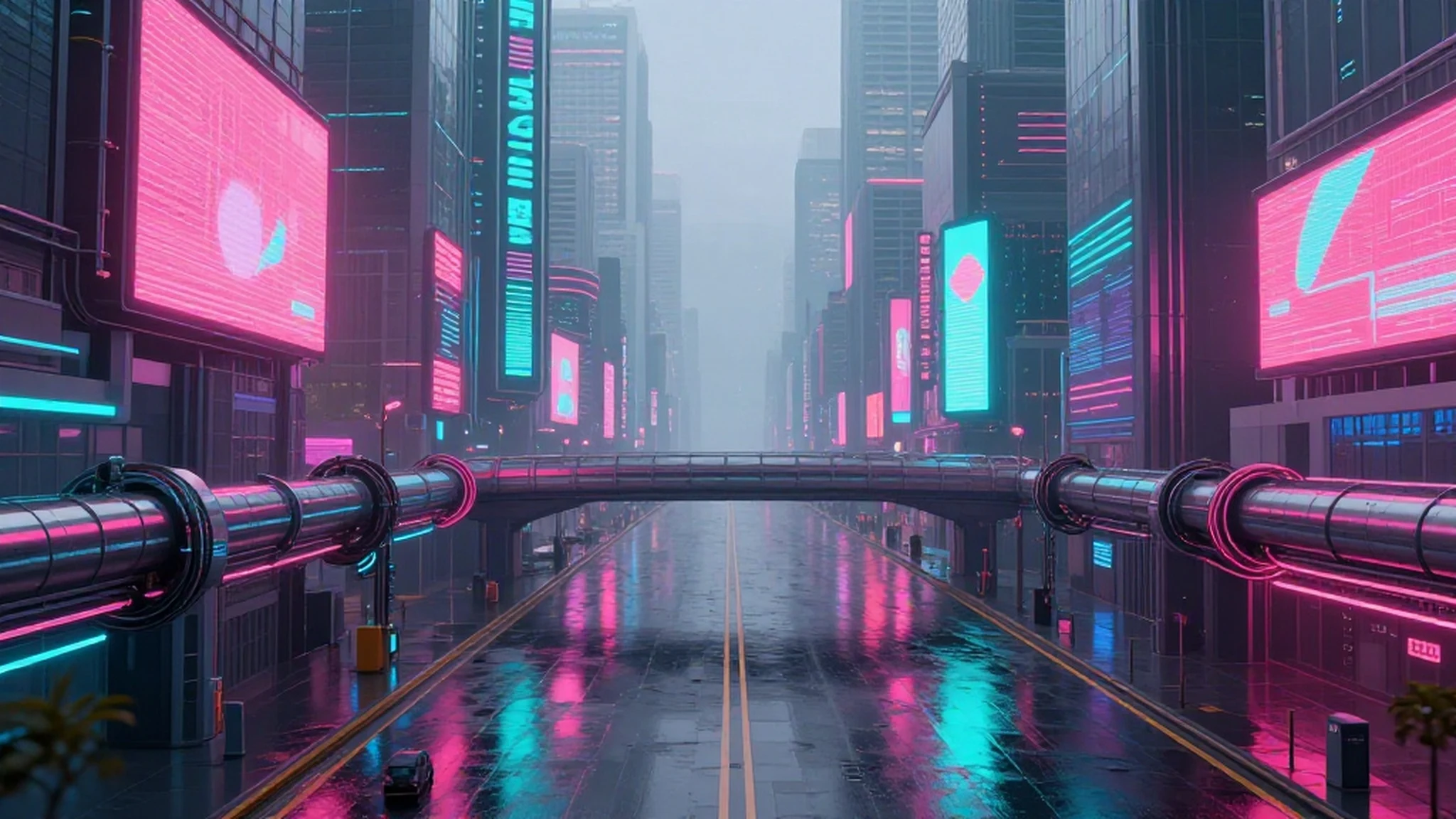 Neon Kanji Signboard Glows 4K — 4K texture