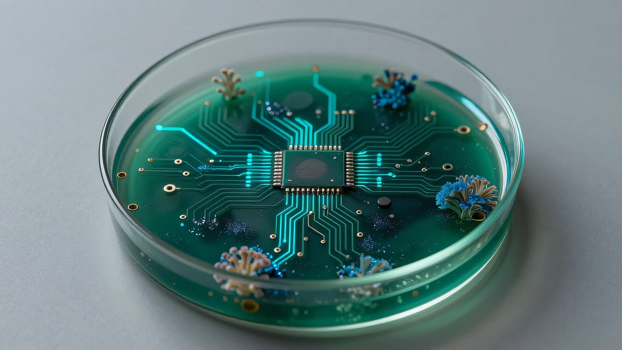 Fractured holographic circuit board 4K — 4K neon background