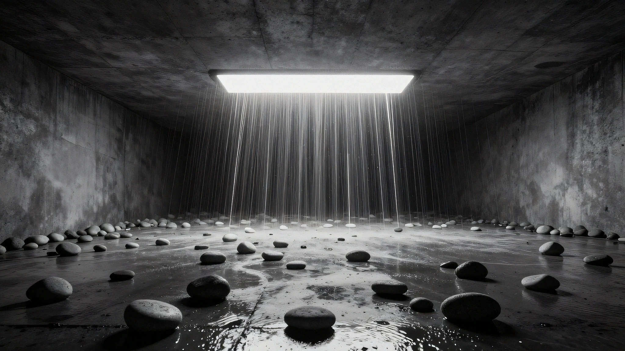 Brutalist concrete pebble, fluorescent 4K — 4K neon background