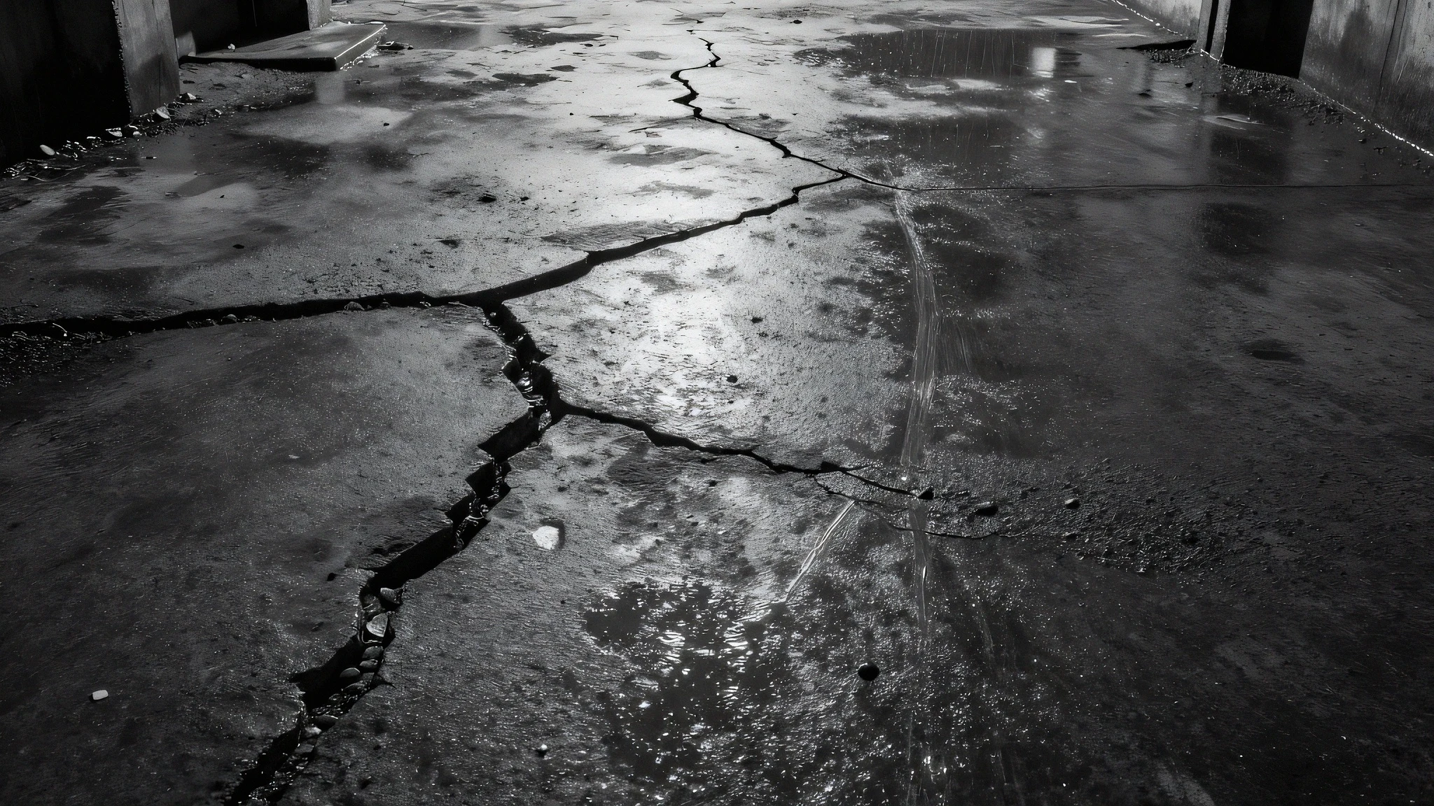 Bone-dry concrete pavement, fluorescent 4K — 4K neon background