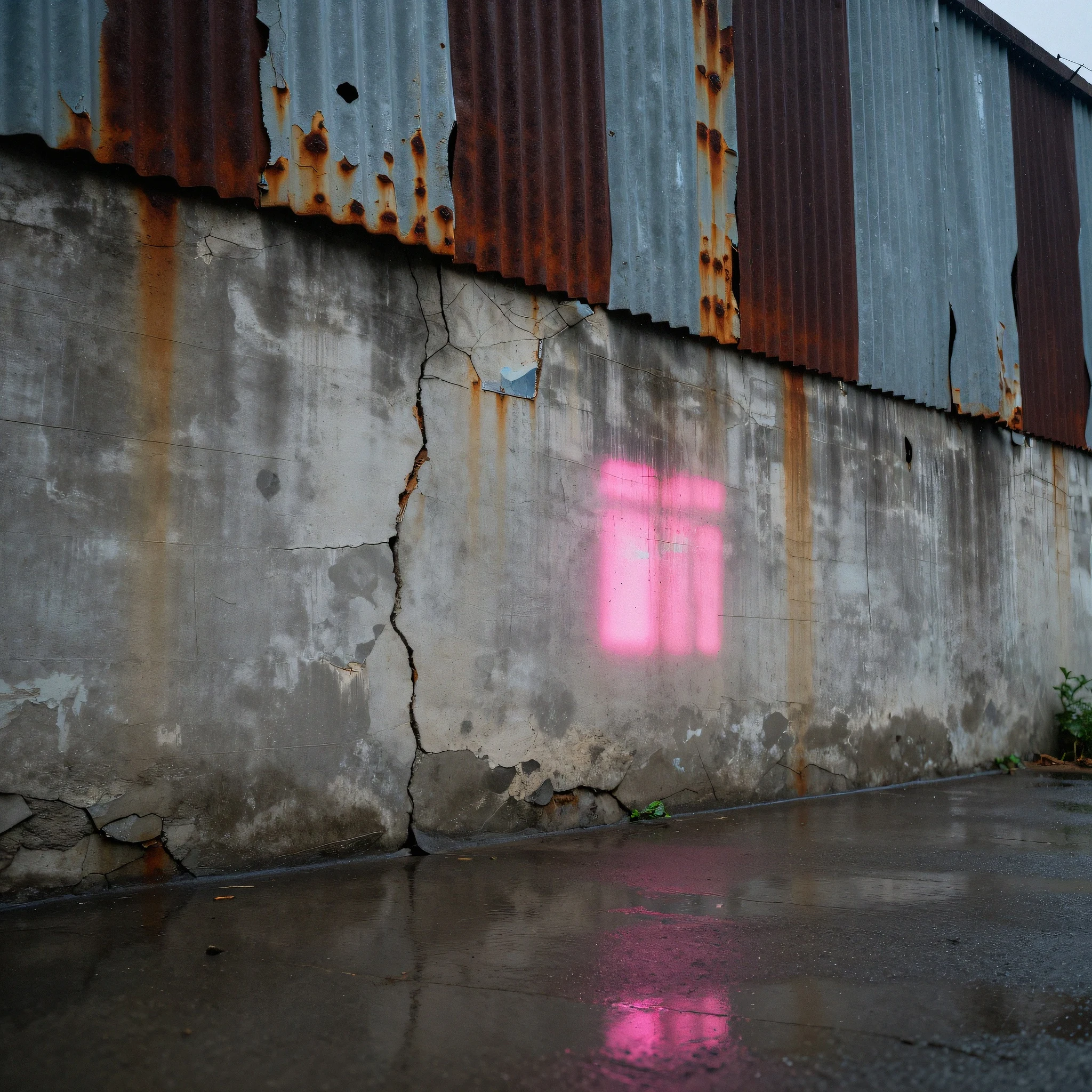 Cracked concrete wall 4K — 4K neon background