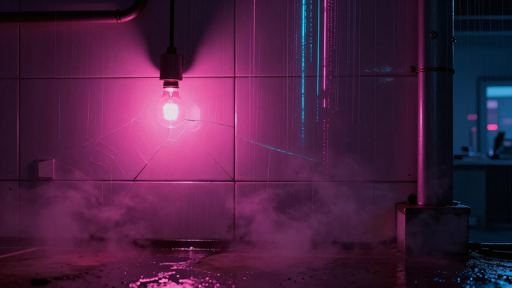 Chrome paneling, tungsten 4K — 4K neon background