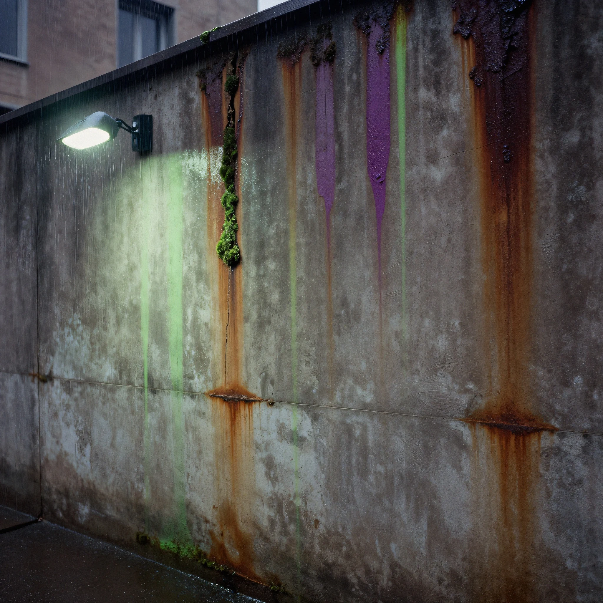 Corroded ferroconcrete wall 4K — 4K neon background