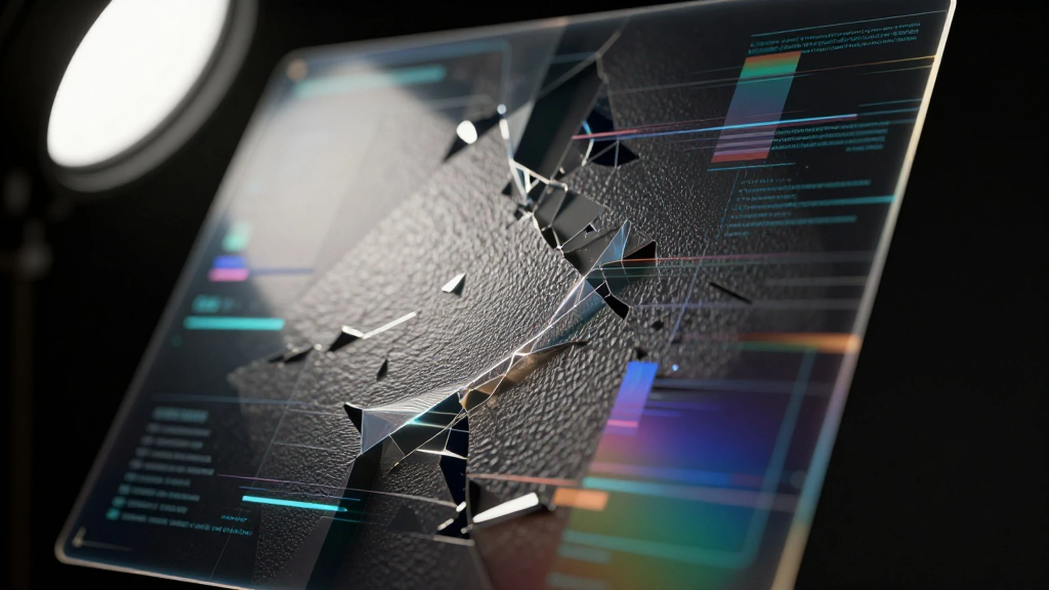 Metallic sheen, fractured light 4K — 4K abstract background