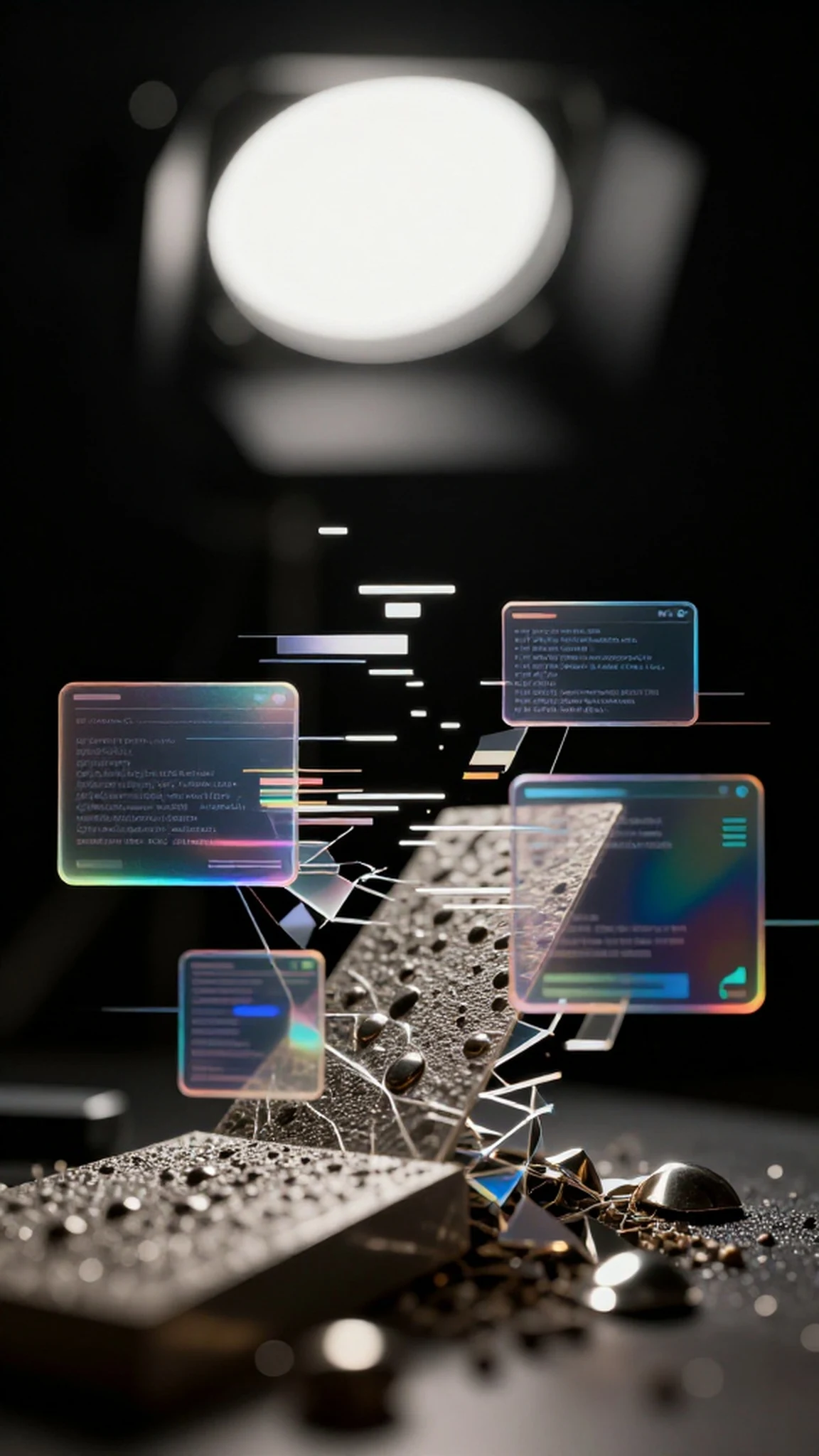 Metallic sheen, fractured light 4K — 4K abstract background