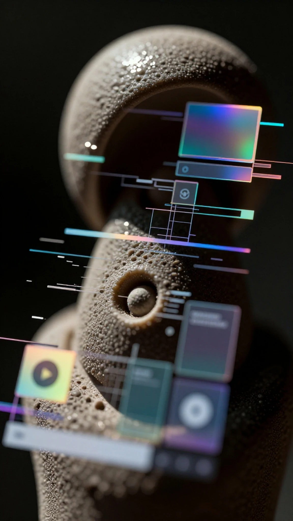 Fragmented Hologram, Rising UI 4K — 4K abstract background