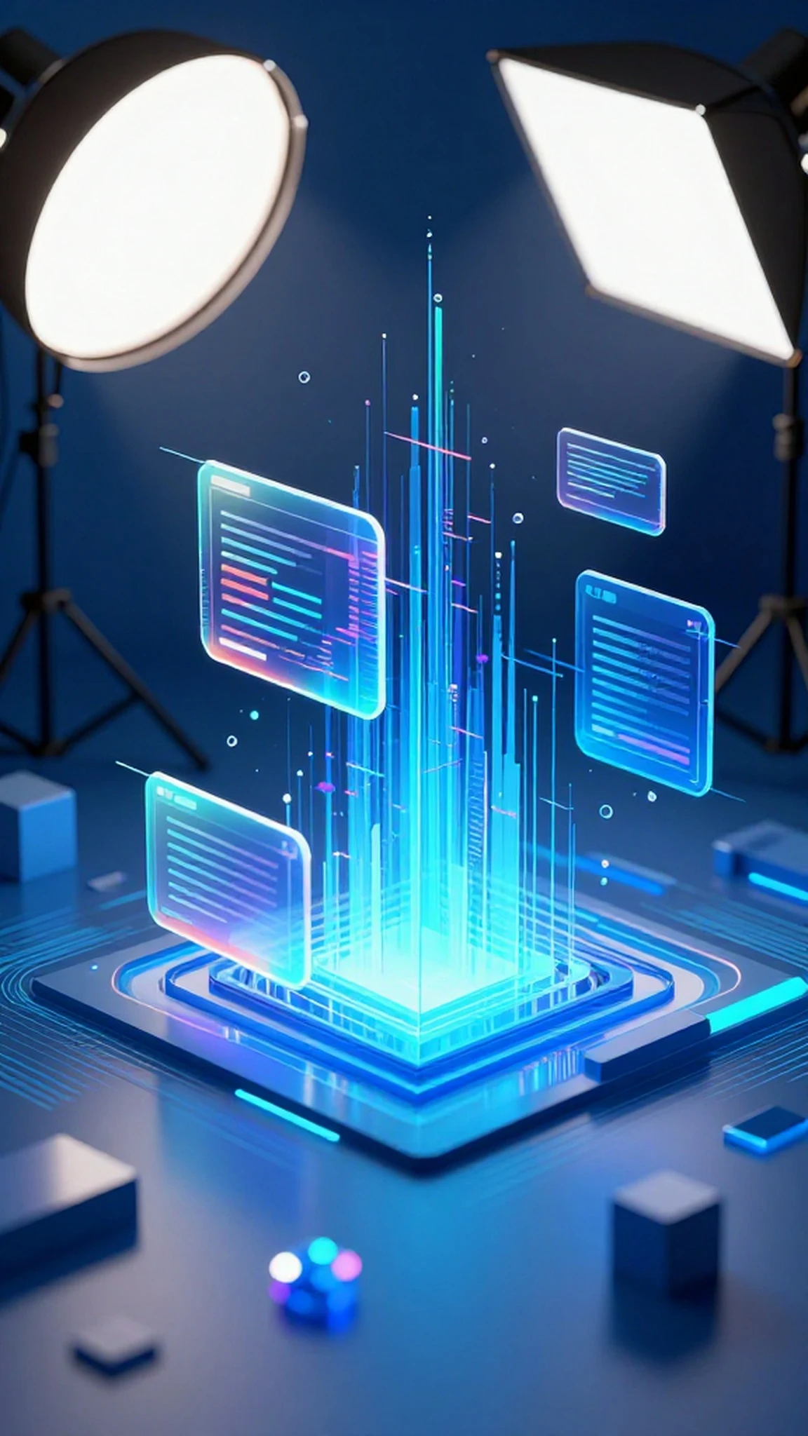 Holographic UI, Rising Streamer 4K — 4K abstract background