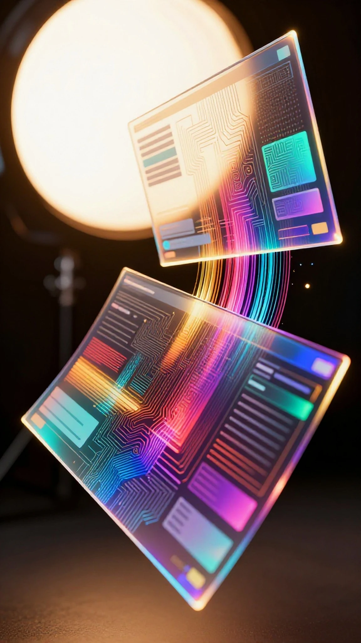 Geometric Circuitry, Iridescent Hologram 4K — 4K abstract background