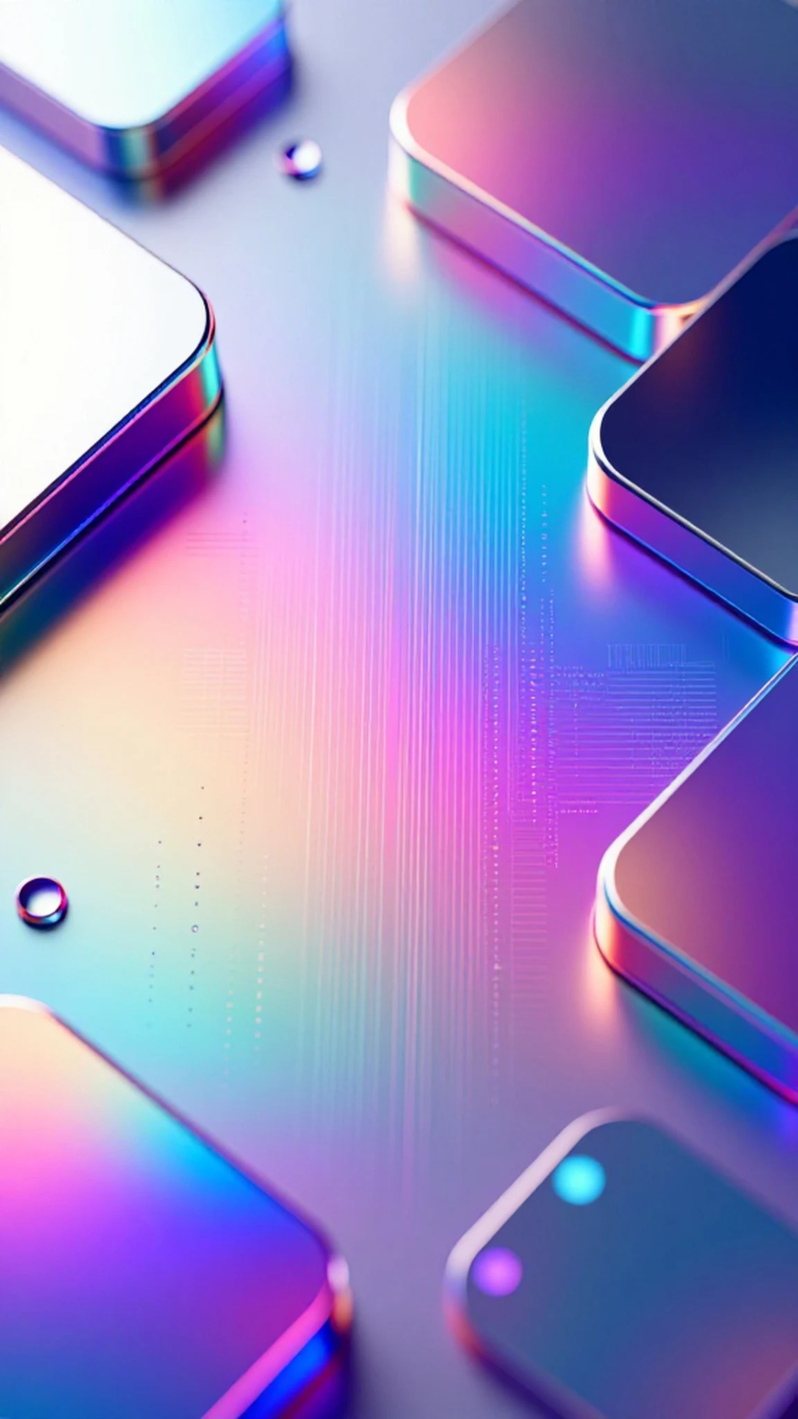 Polished Chrome, Iridescent Hologram 4K — 4K abstract background