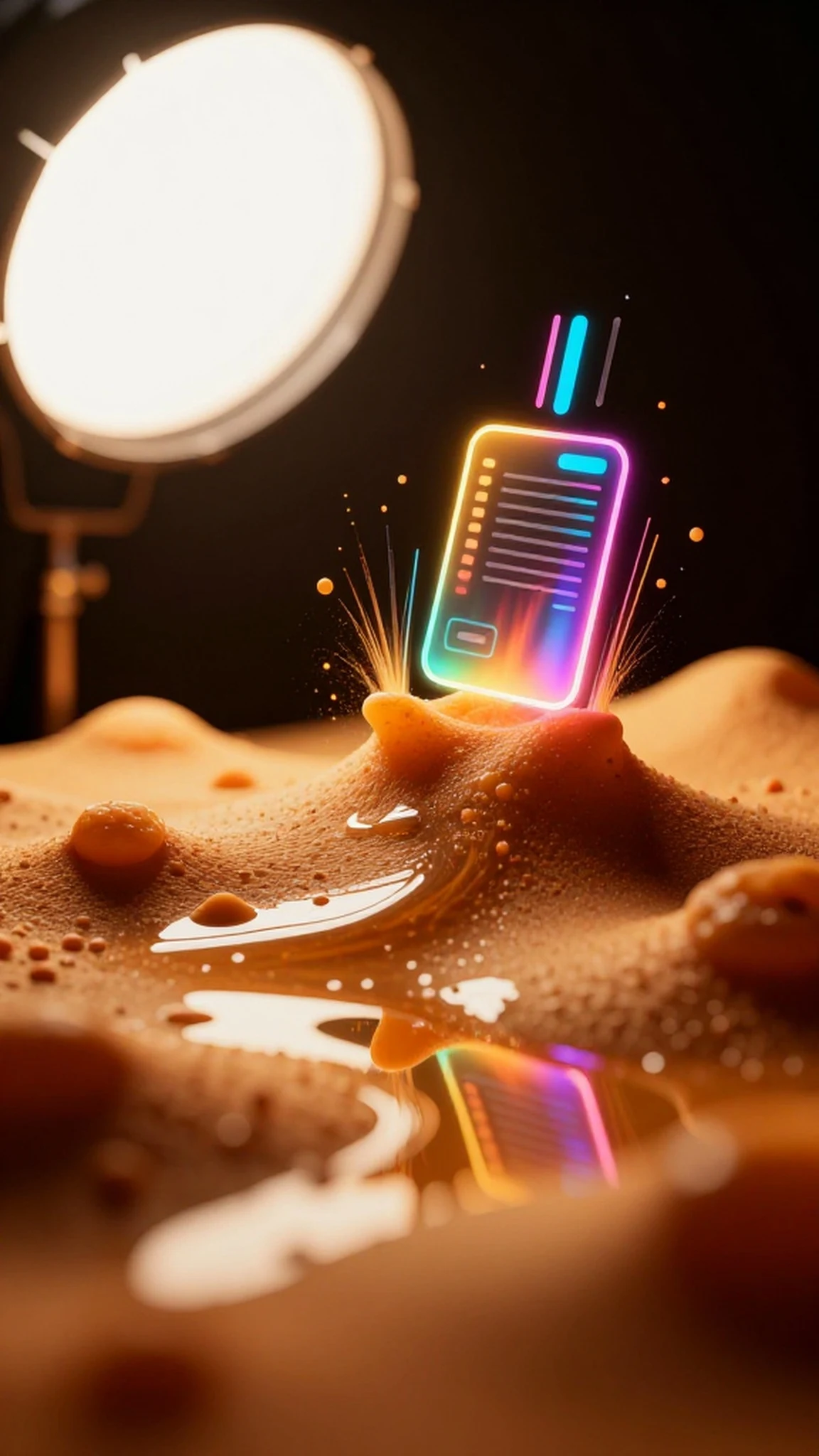 Photogrammetry scan, neon glow 4K — 4K abstract background