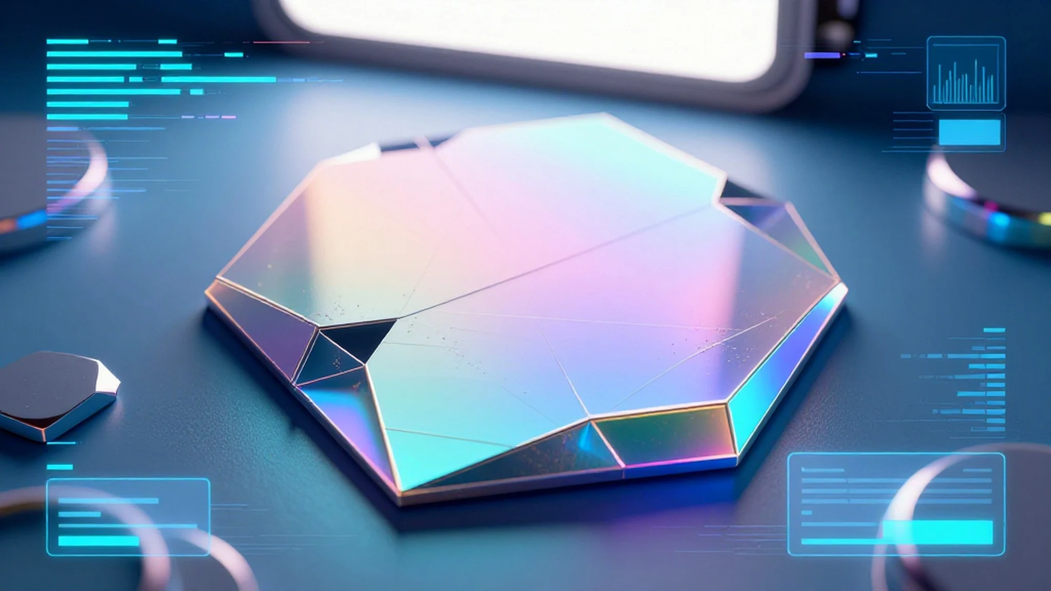 Worn metal, fractured polygons 4K — 4K abstract background