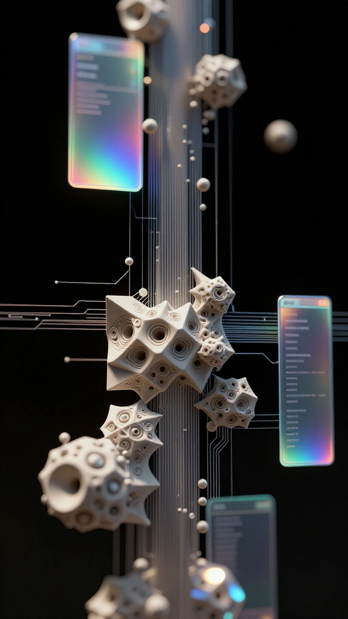 Intricate Circuitry, Shimmering Hologram 4K — 4K abstract background