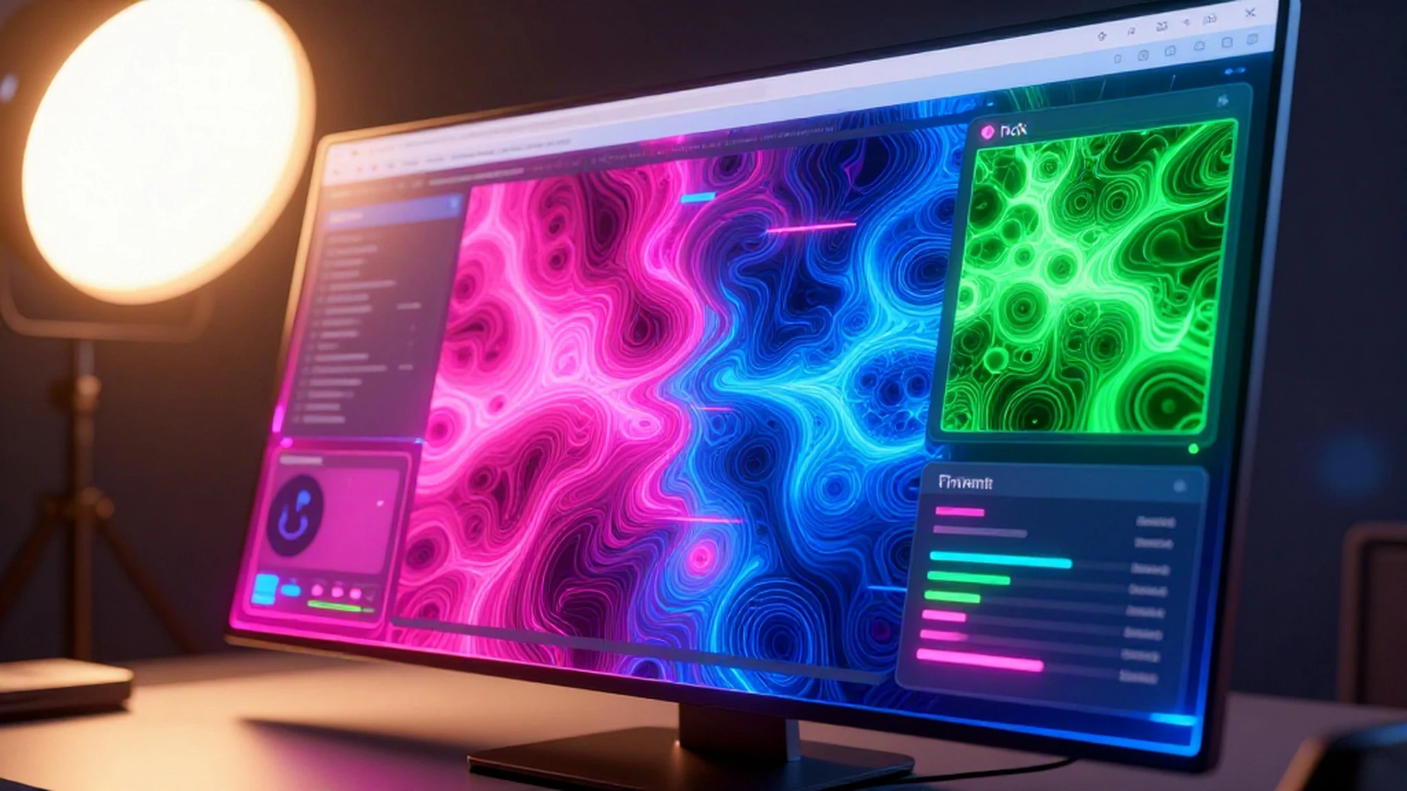 Photogrammetry scan, golden hour 4K — 4K abstract background