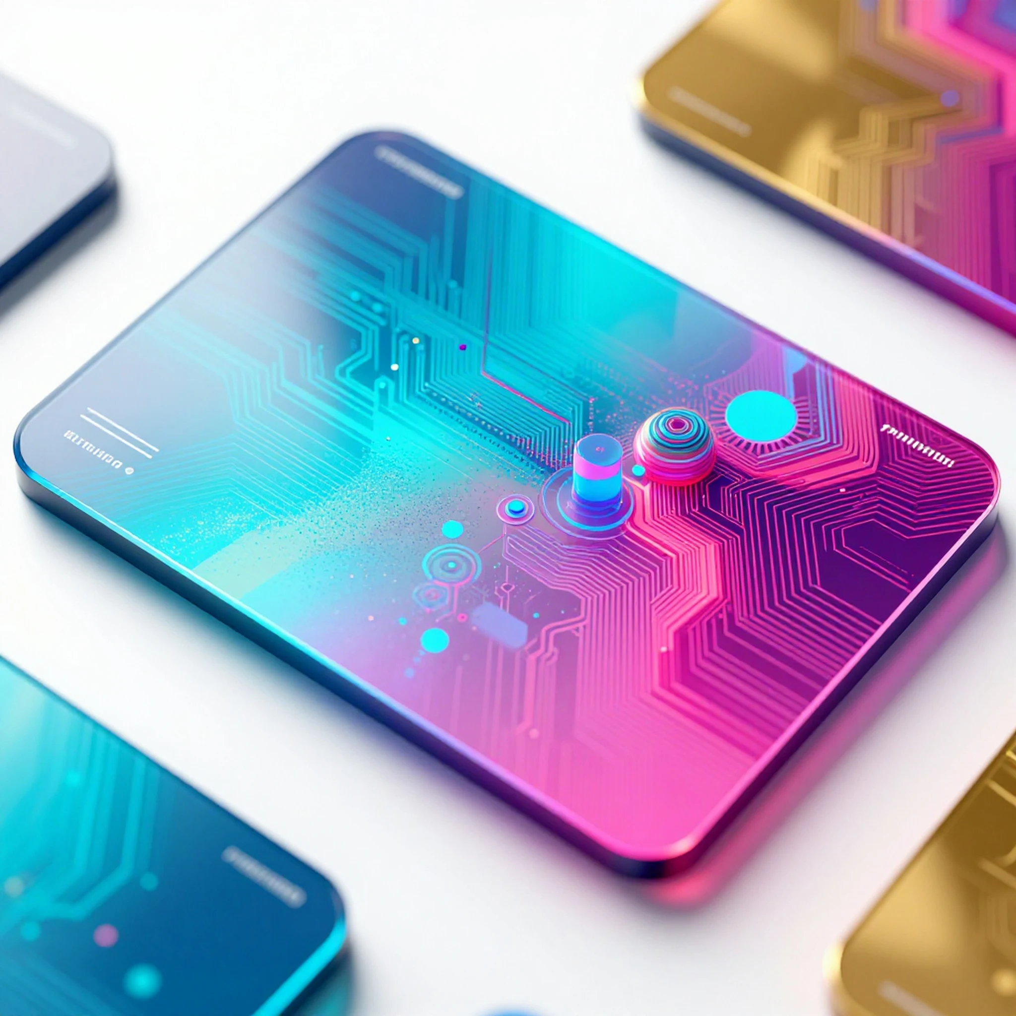 Intricate Circuitry, Shimmering Cyan Hologram 4K — 4K abstract background