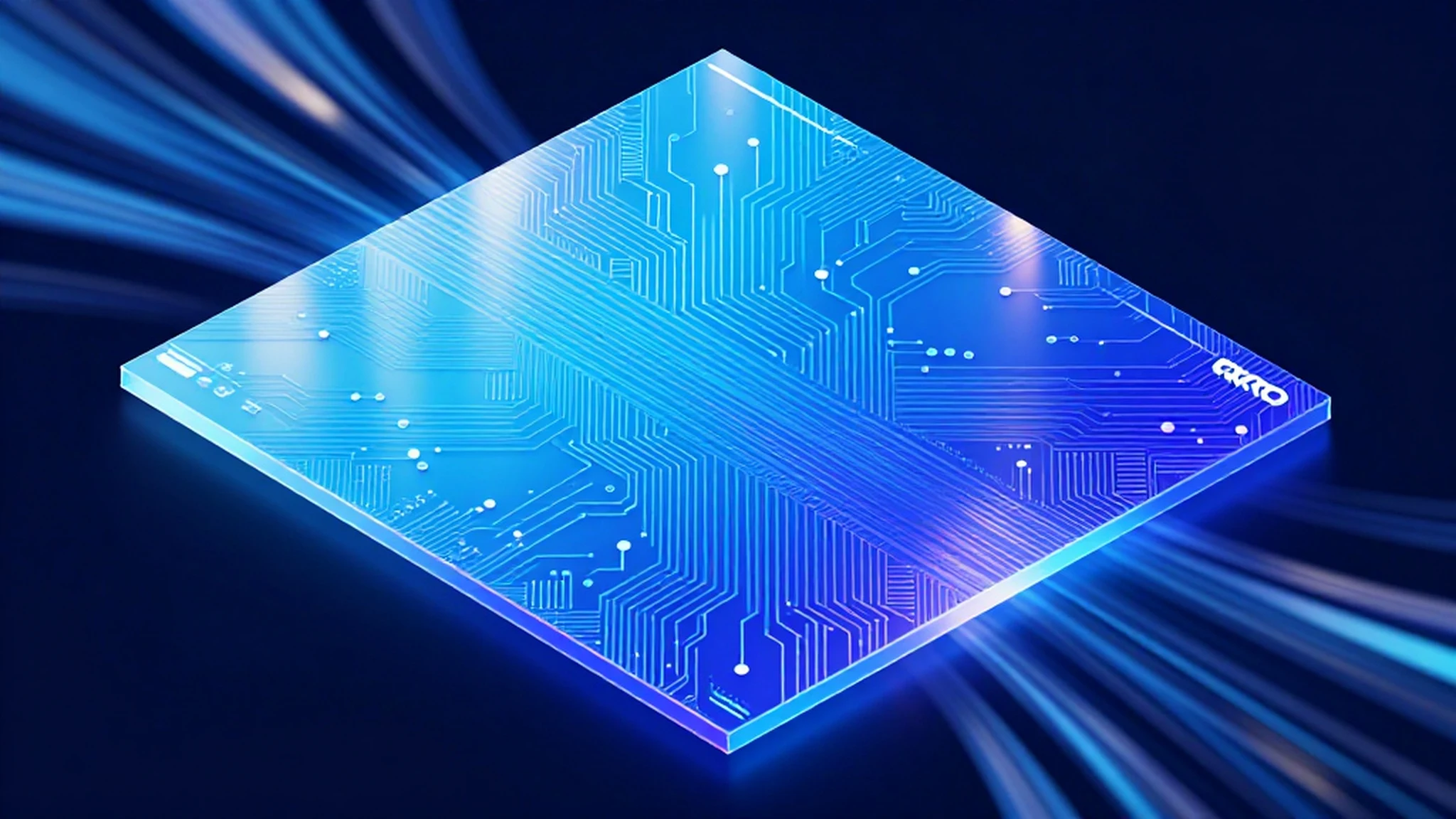 Holographic Circuitry, Shimmering Blue Reflections 4K — 4K abstract background