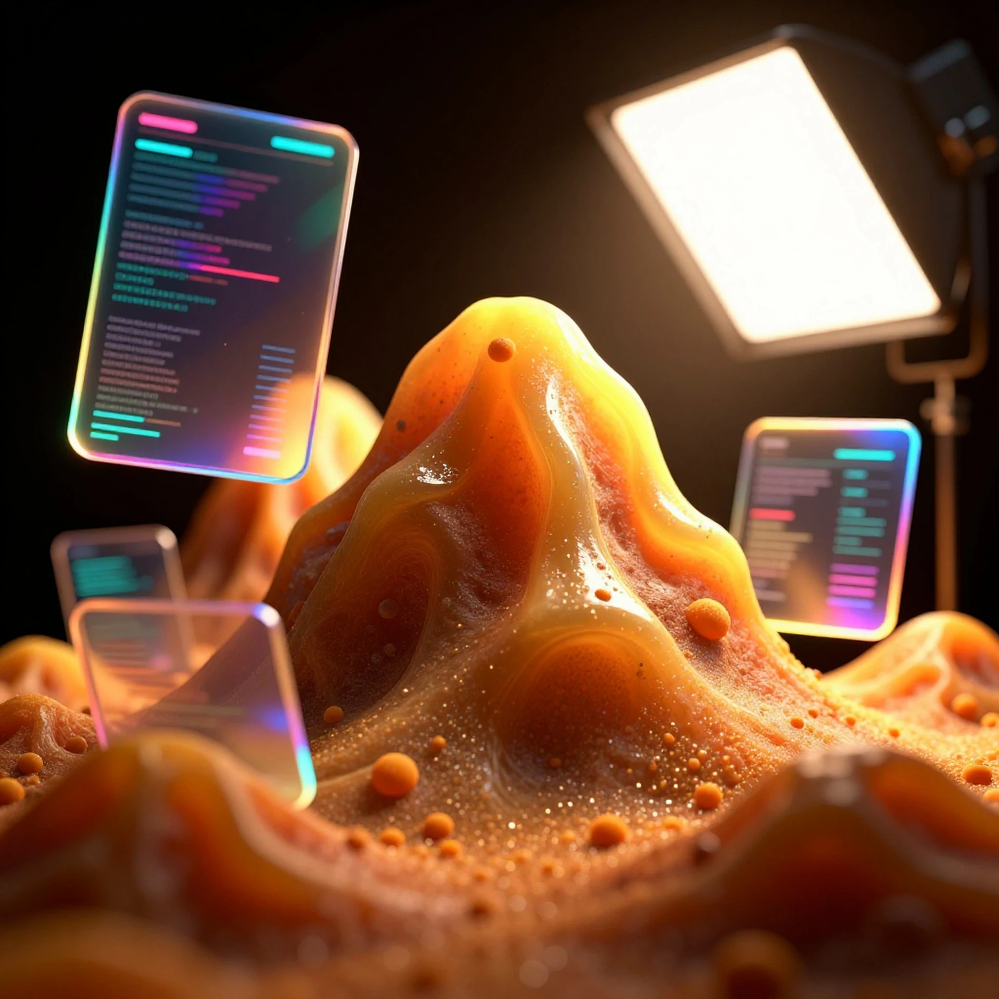 Holographic UI, Neon Glow, 8K Render — 4K abstract background