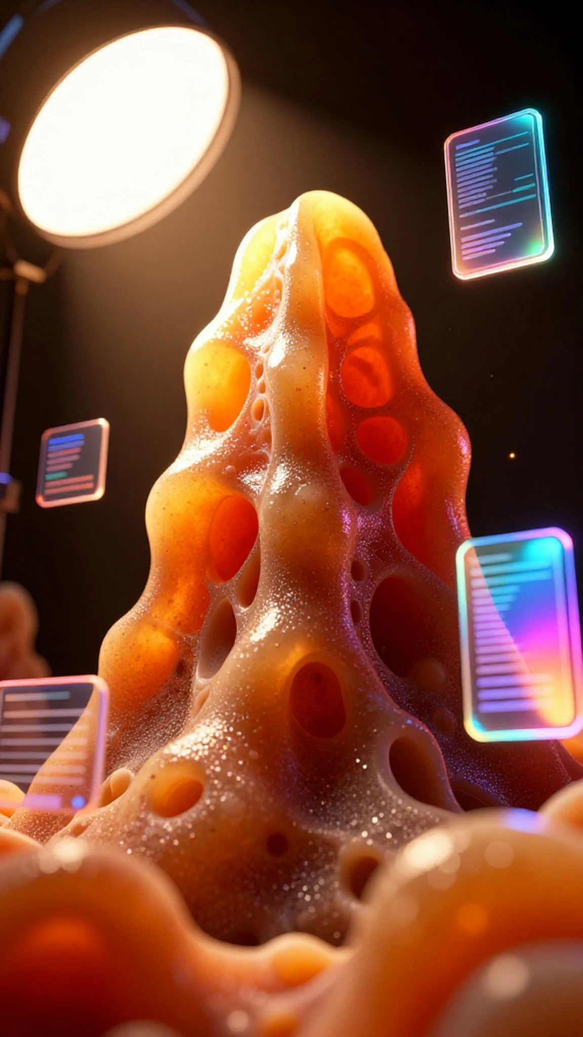 Holographic UI Overlay, Neon Glow 8K — 4K abstract background