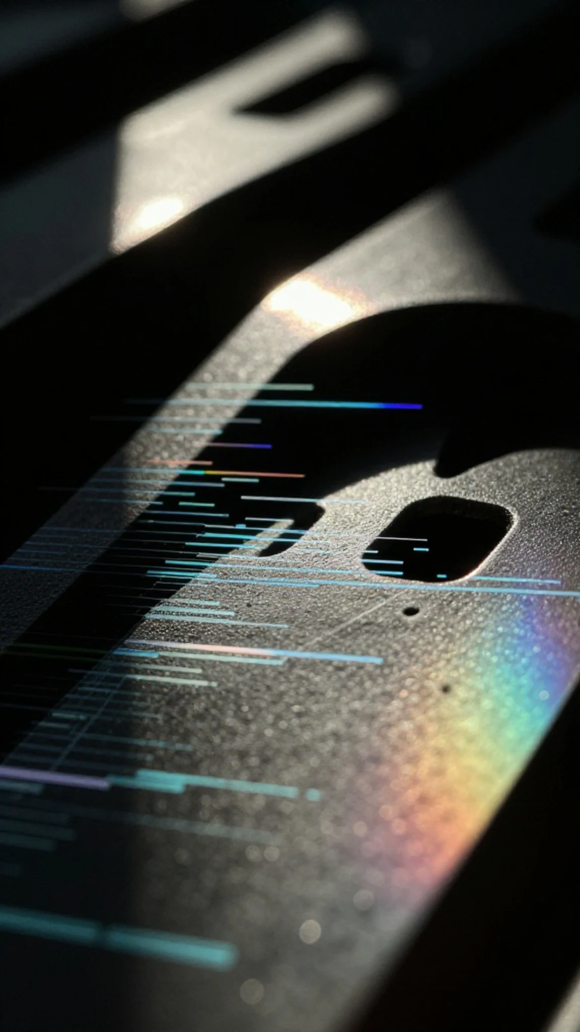 Fragmented Data Stream, Iridescent Sheen 4K — 4K abstract background