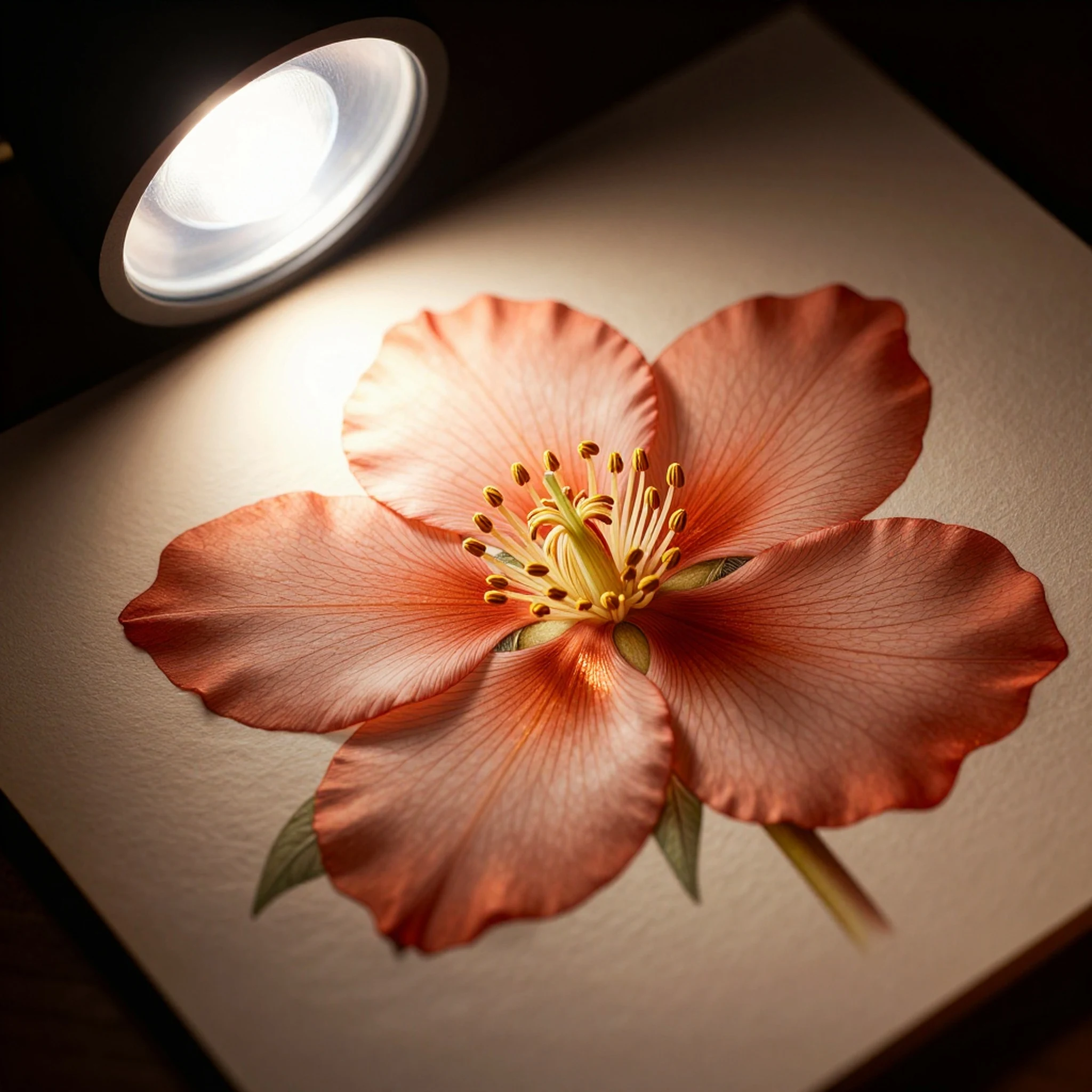 Terracotta Floral Specimen, Volumetric Light 4K — 4K abstract background