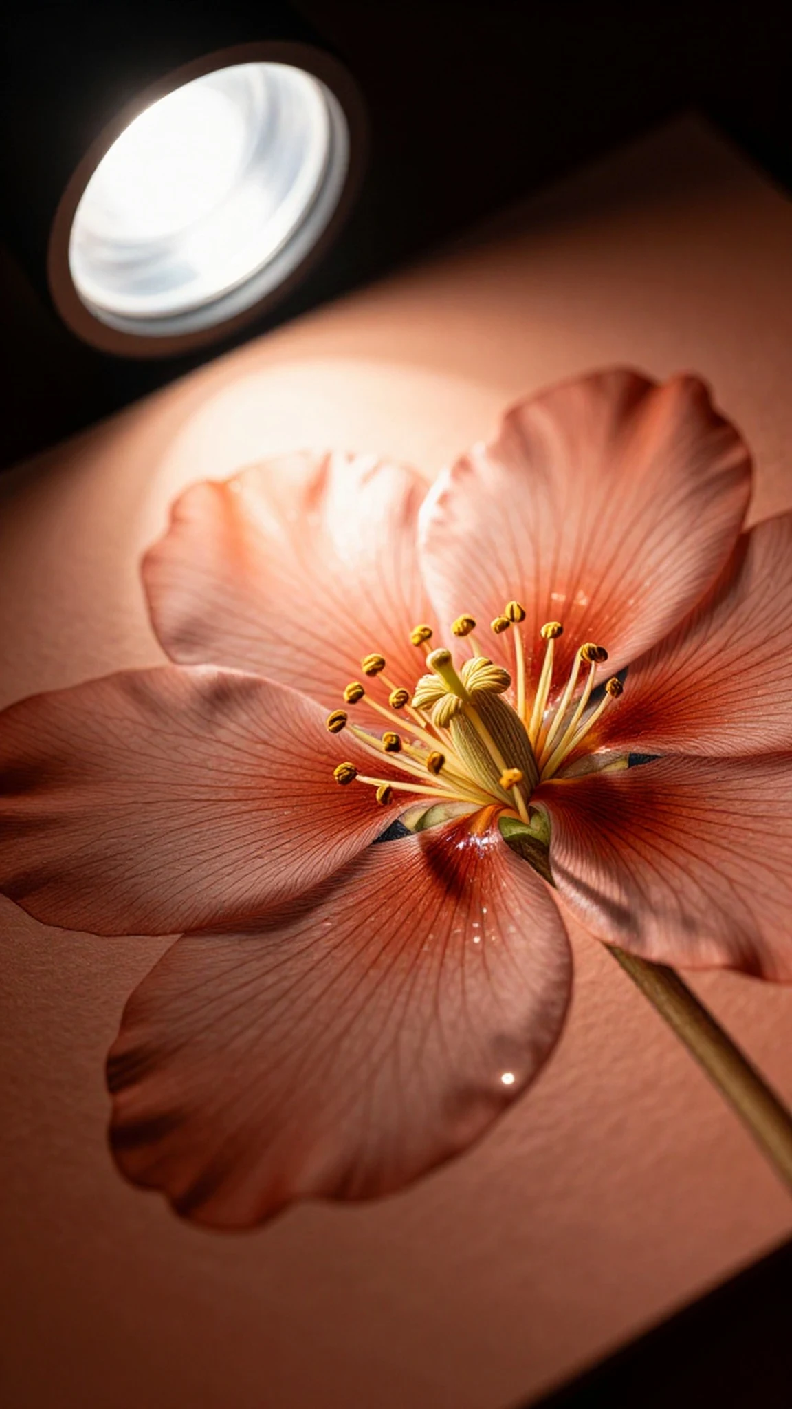 Terracotta Floral Specimen, Volumetric Light 4K — 4K abstract background