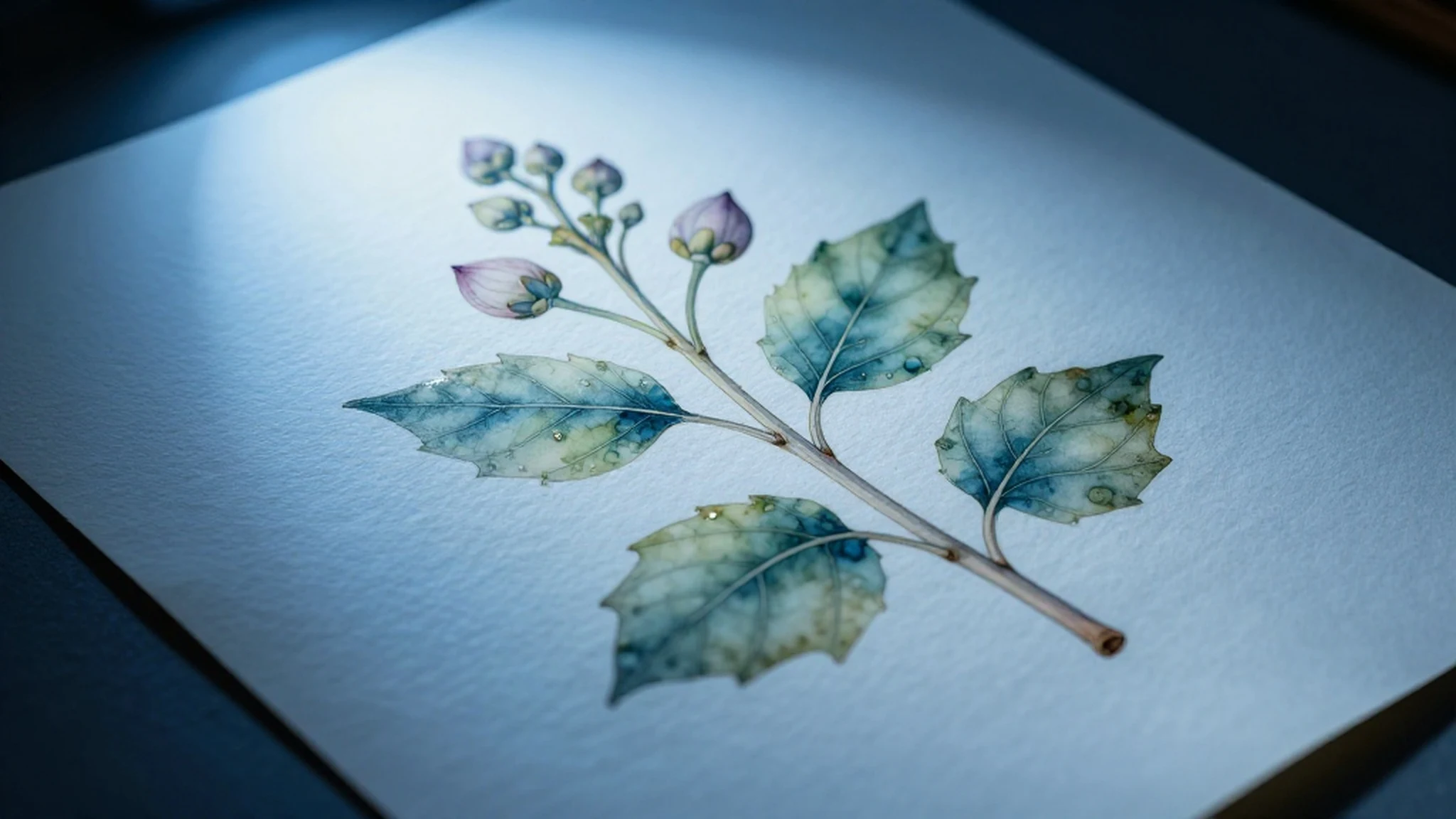 Botanical Illustration, Watercolor Wash 4K — 4K abstract background