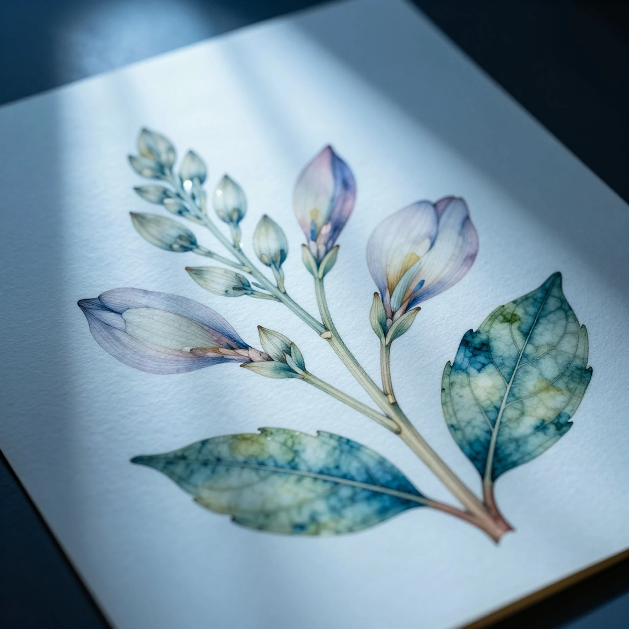 Botanical Illustration, Watercolor Wash 4K — 4K abstract background