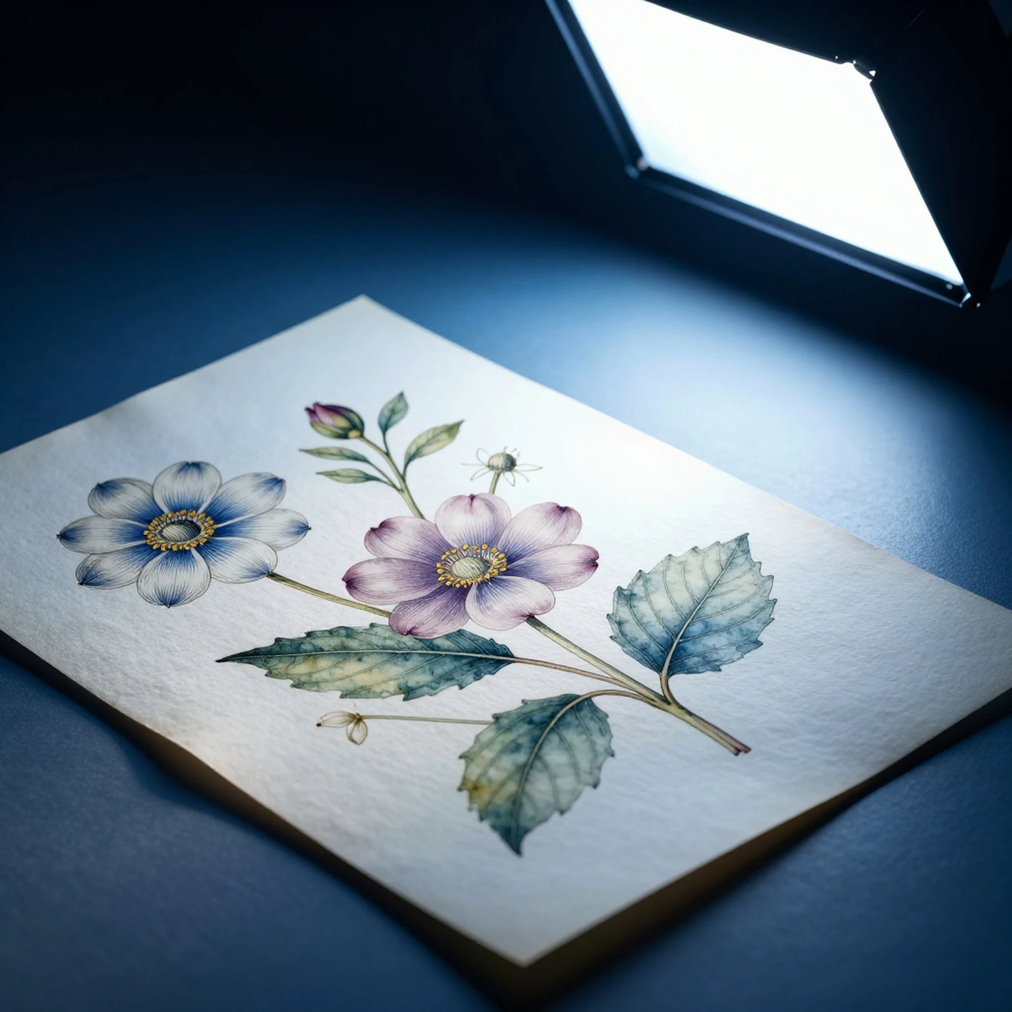 Antique botanical illustration, delicate watercolor 4K — 4K abstract background