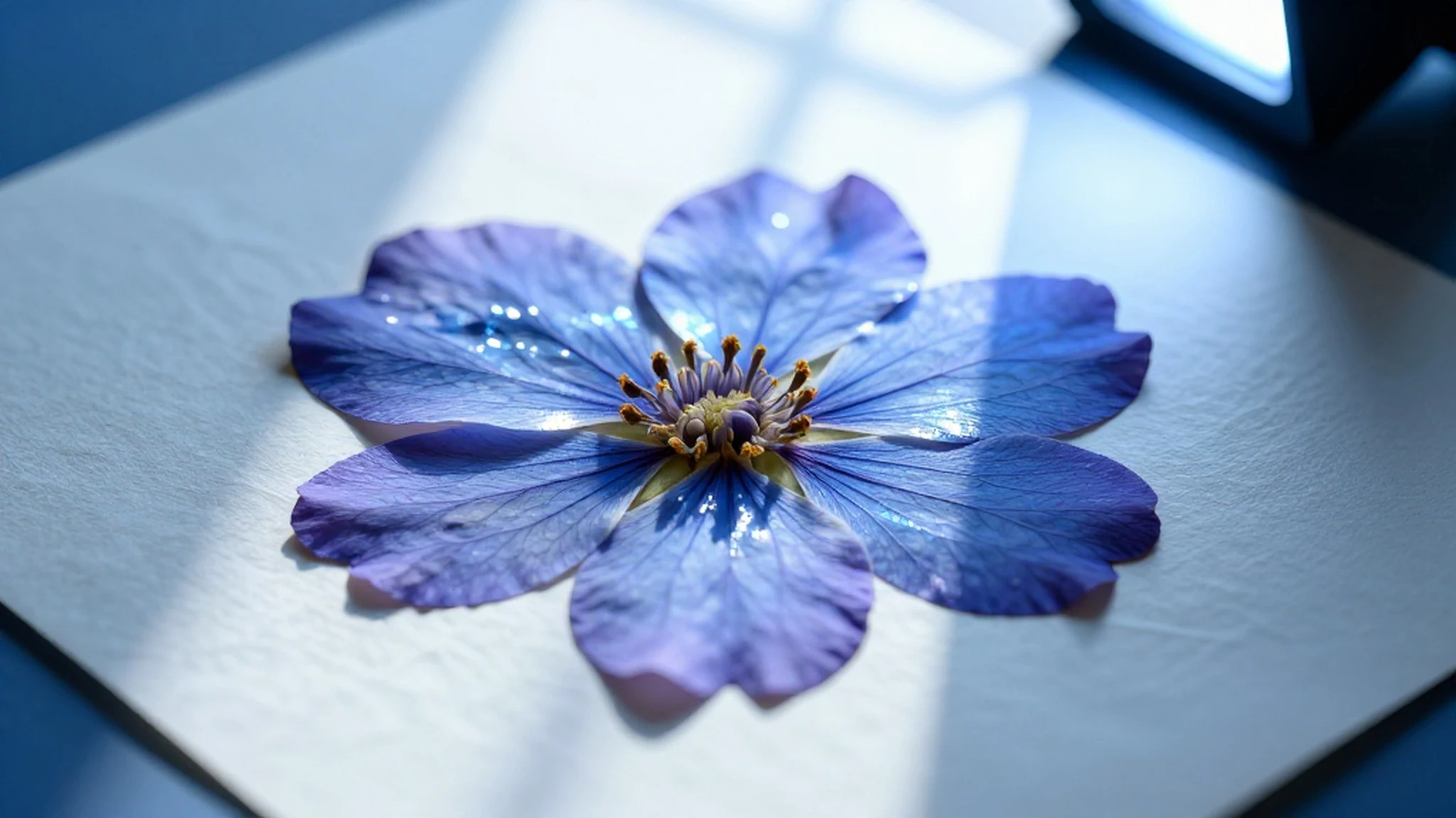 Pressed Flower Specimen, Blue-Violet 8K — 4K abstract background