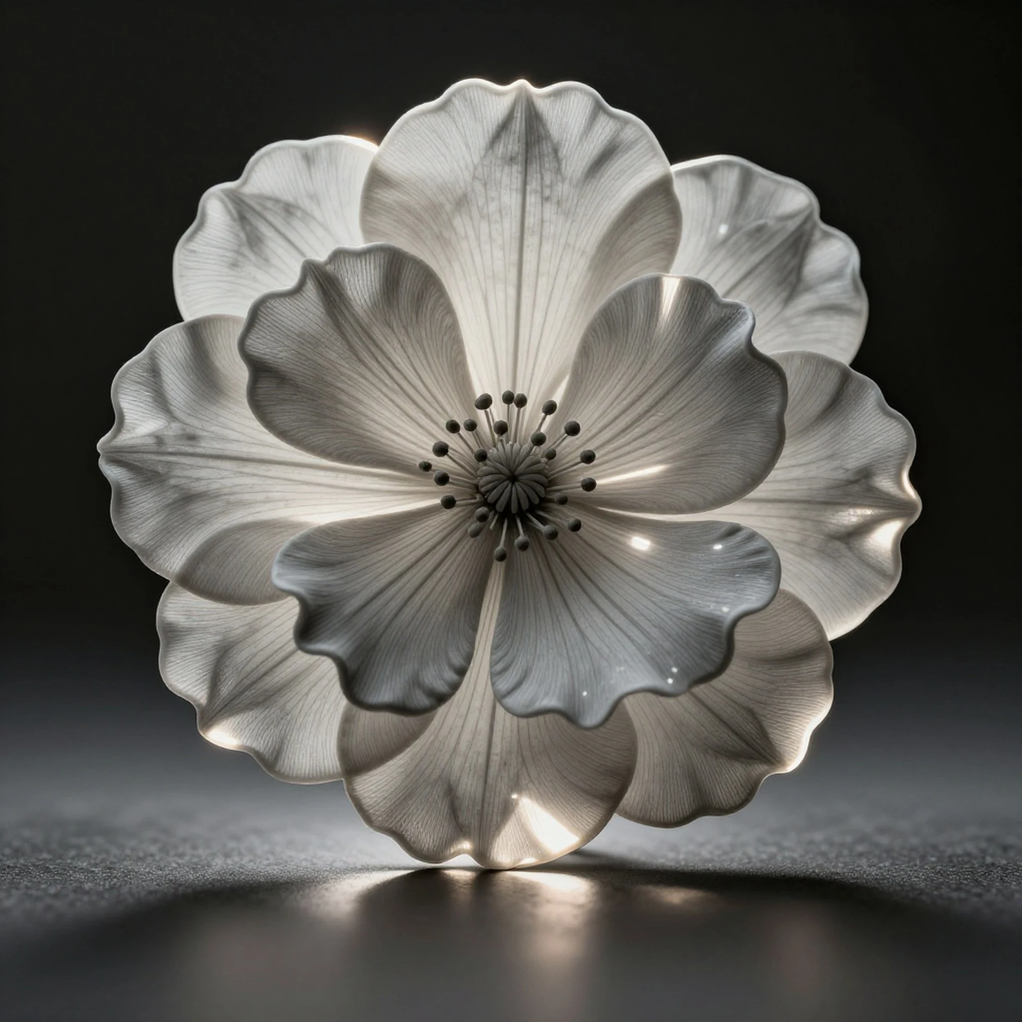 Delicate parchment flower, diffused tungsten 4K — 4K abstract background