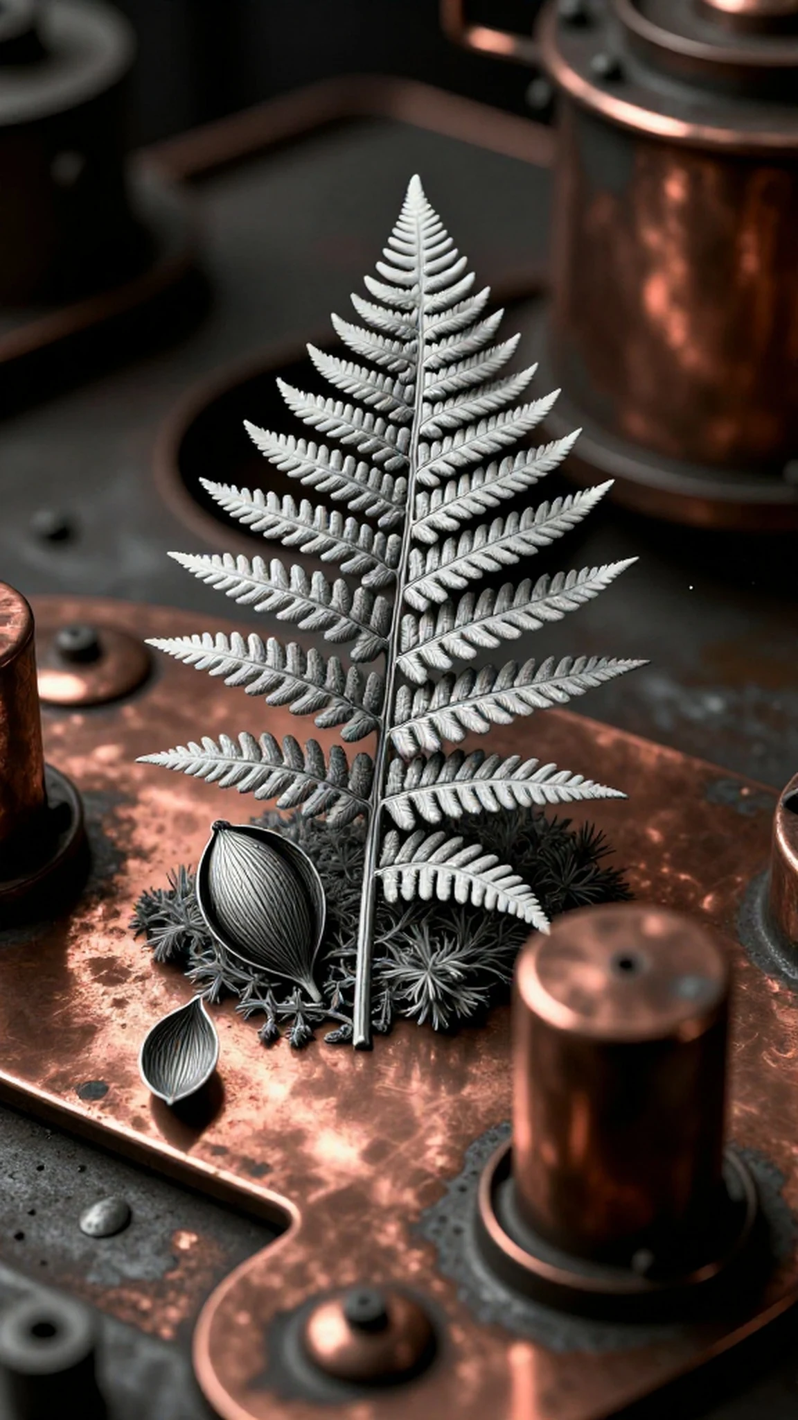 Weathered copper, iron, 4K dramatic light — 4K abstract background