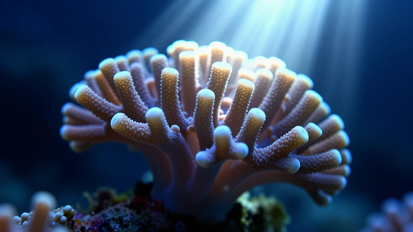 Bioluminescent Coral, Ray-Traced Reflections 4K — 4K abstract background