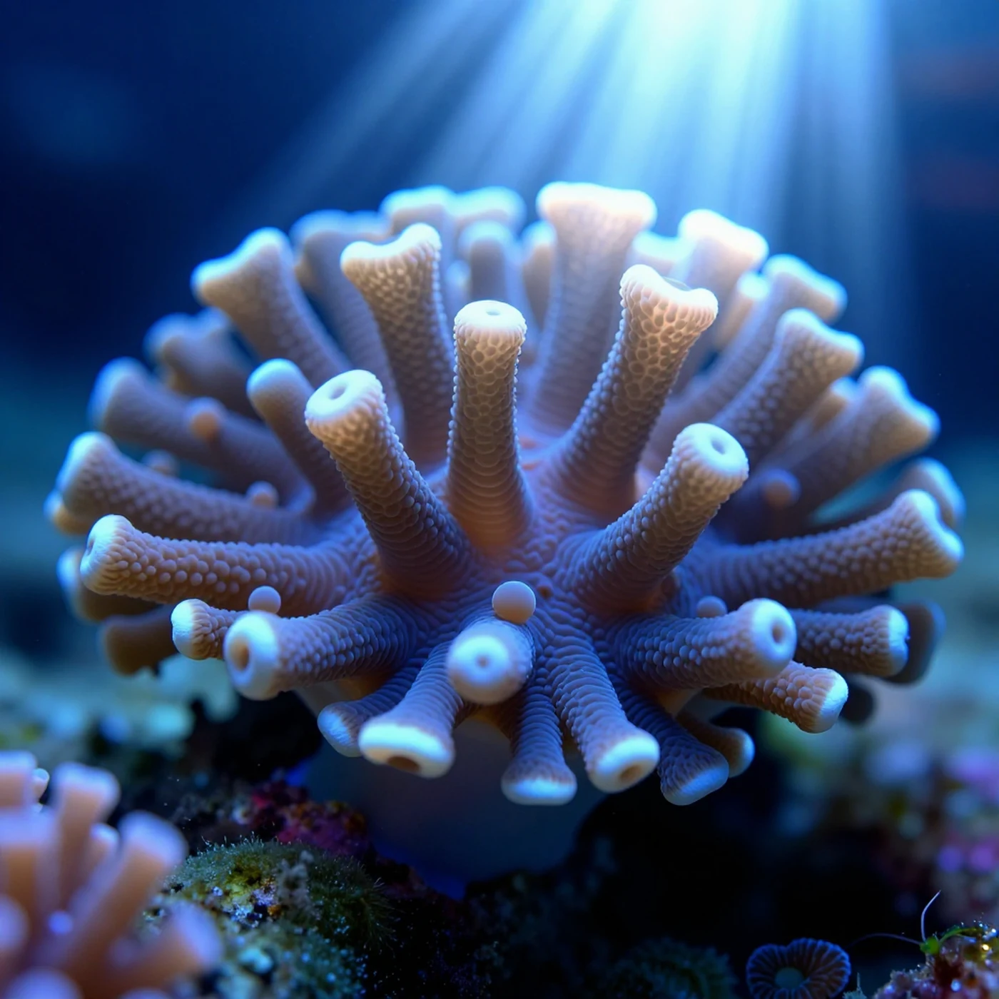Bioluminescent Coral, Ray-Traced Reflections 4K — 4K abstract background