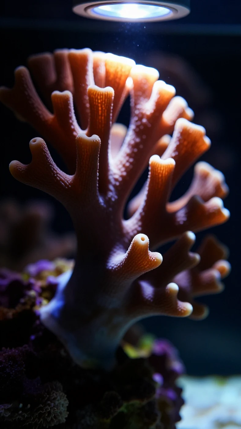 Bioluminescent Coral, Dramatic Spot Lighting 4K — 4K abstract background