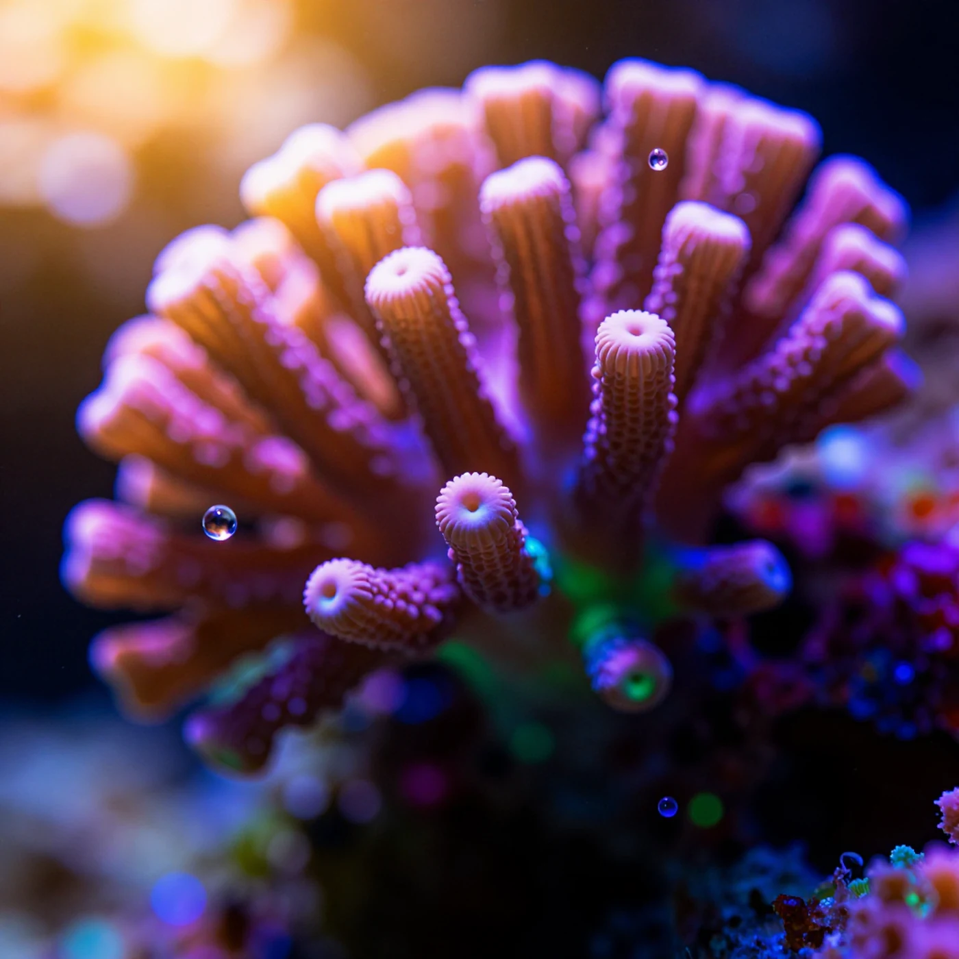 Bioluminescent Coral, Rising Effect 4K — 4K abstract background