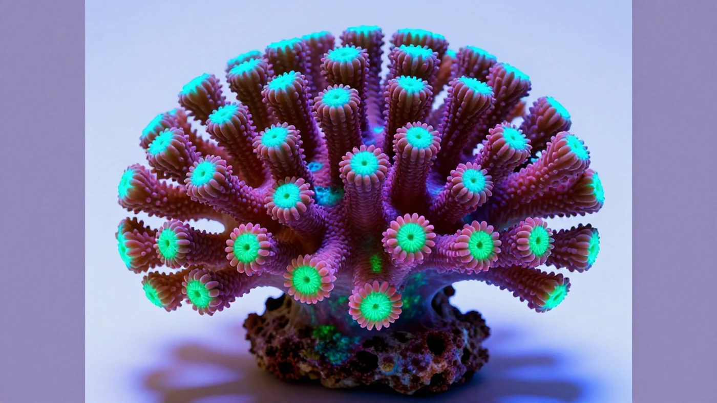 Bioluminescent Coral, Cyan Magenta 4K, bioluminescent deep sea coral 4K 4K