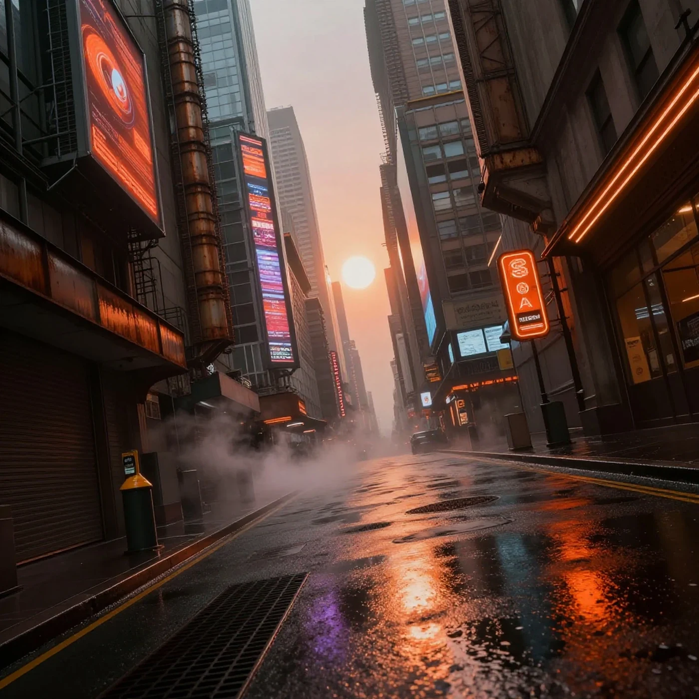 Rain-slicked Chrome Reflects 4K — 4K texture