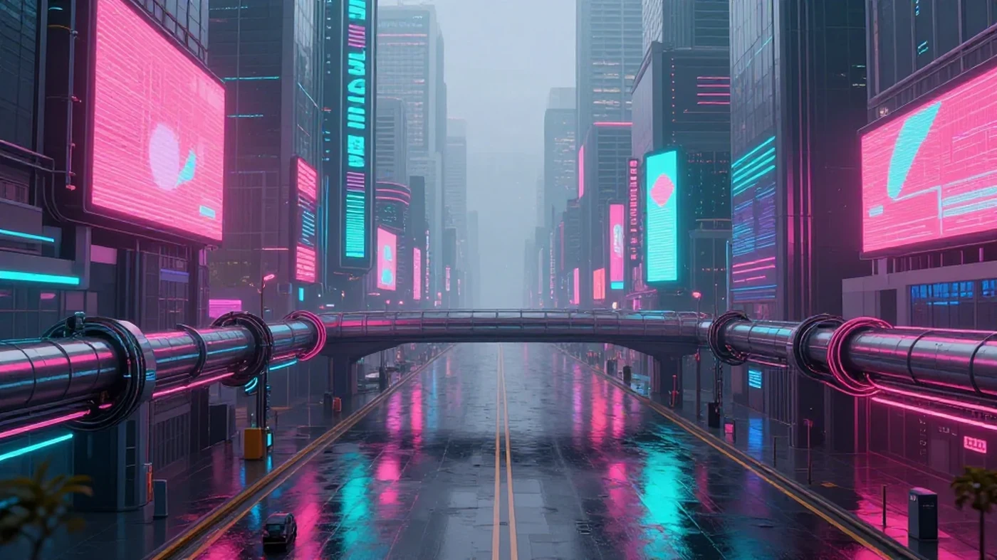 Neon Kanji Signboard Glows 4K — 4K texture