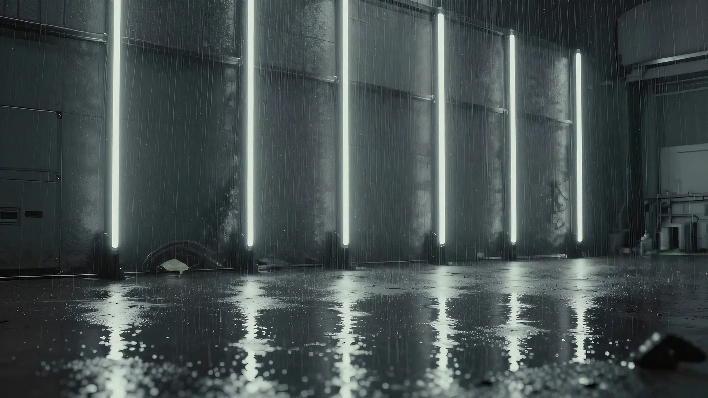 Neon tube glow reflected on surface, neon rain 4K — 4K neon background