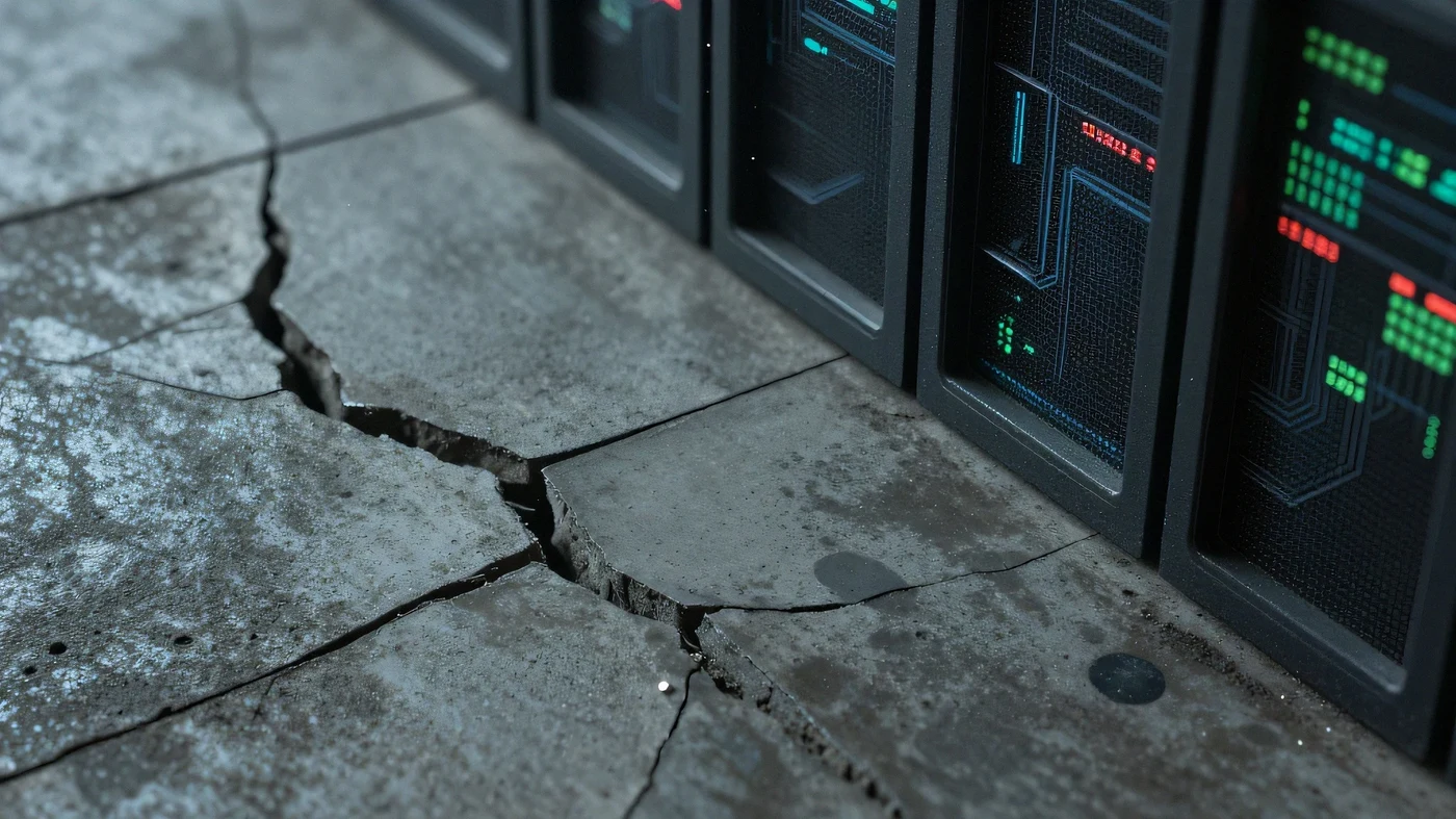 Hyperrealistic close-up of a fractured concrete paveme 4K — 4K neon background