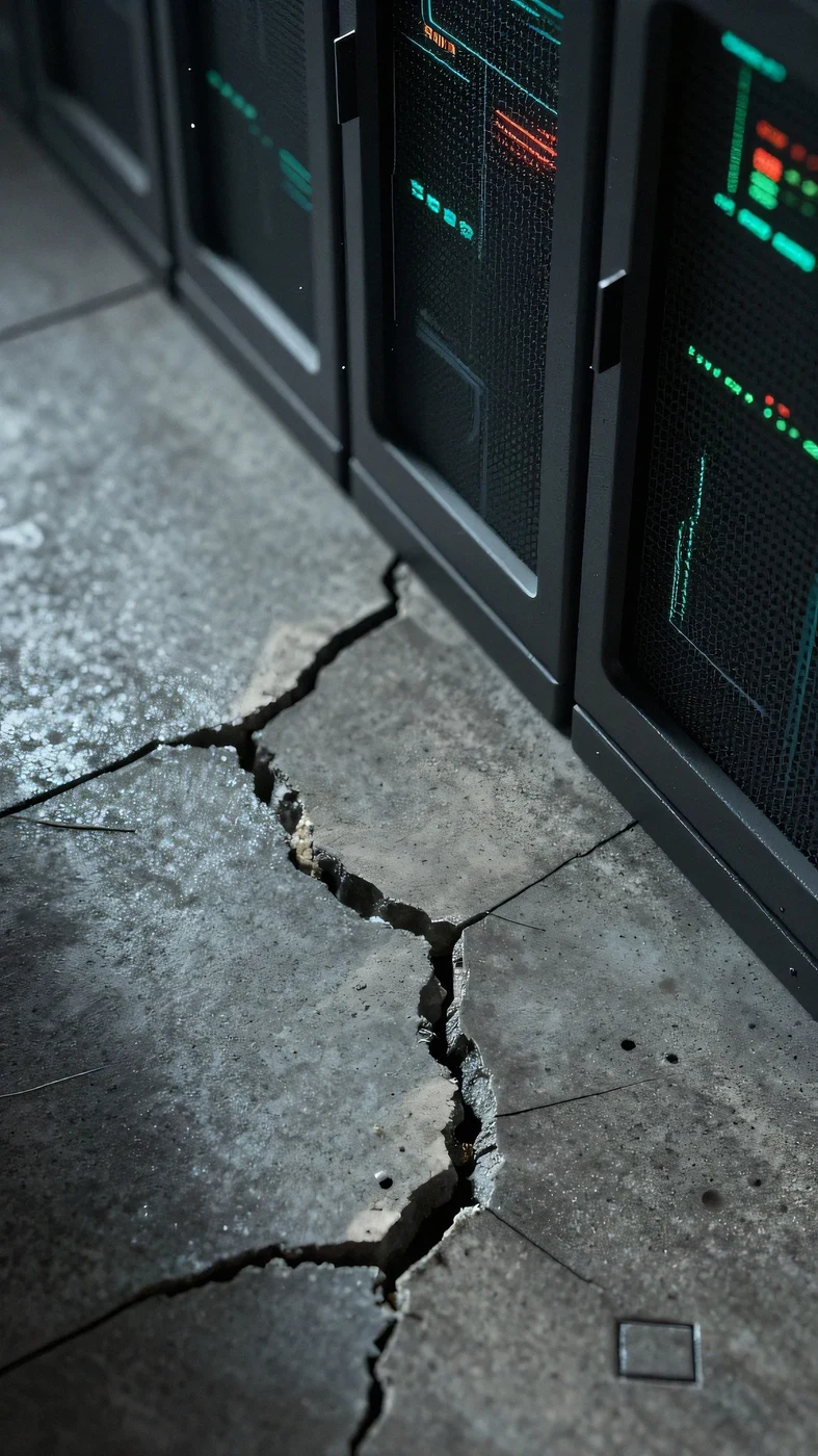 Hyperrealistic close-up of a fractured concrete paveme 4K — 4K neon background