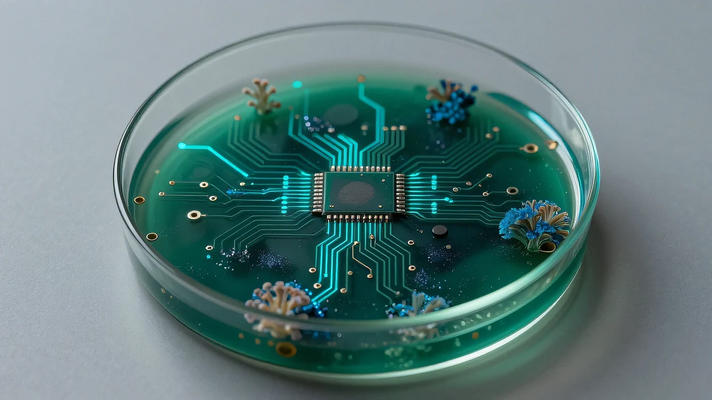 Fractured holographic circuit board 4K — 4K neon background