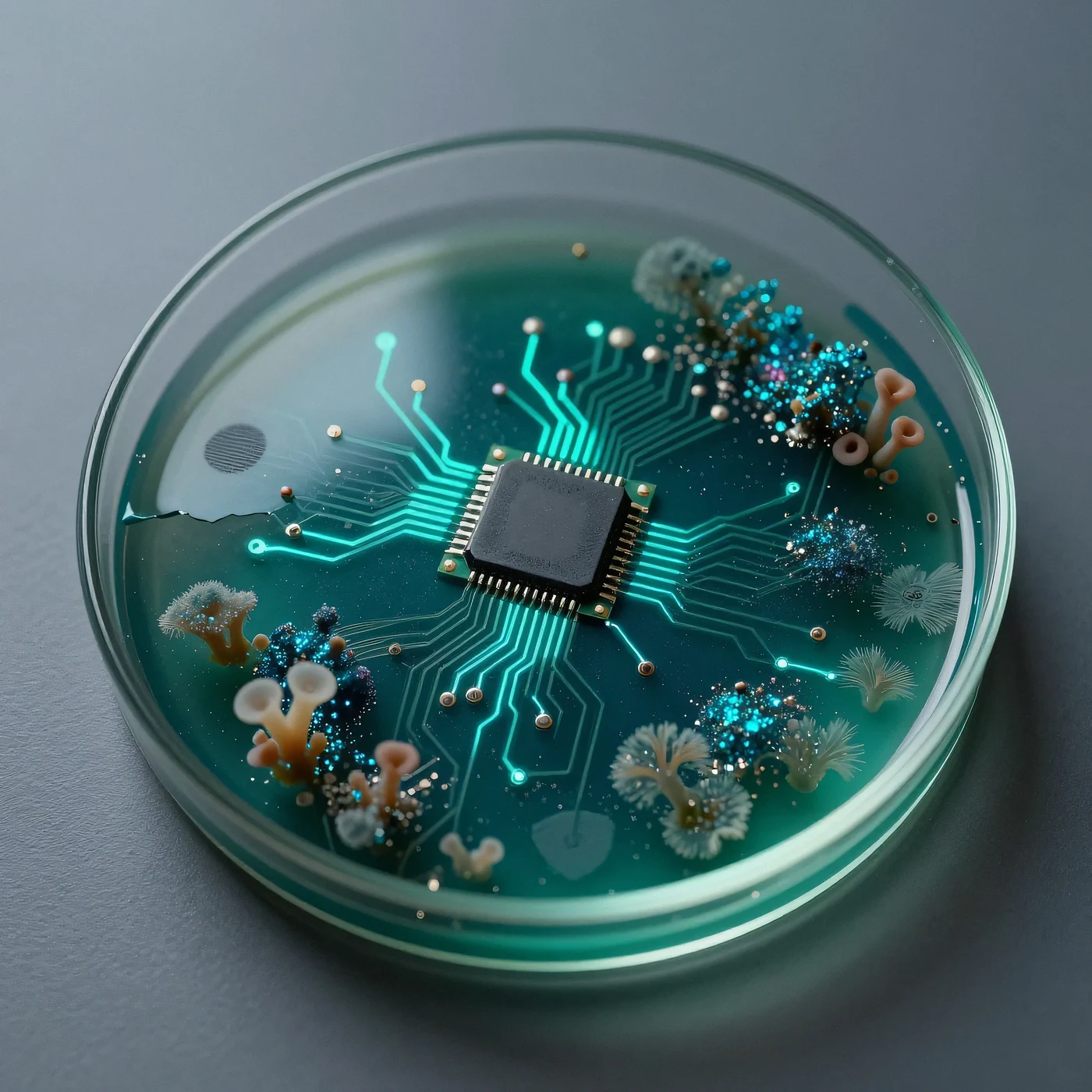 Fractured holographic circuit board 4K — 4K neon background