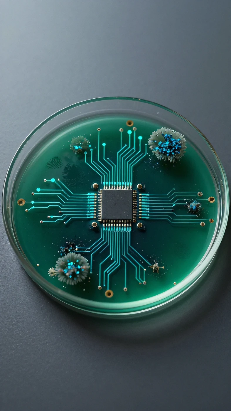 Fractured holographic circuit board 4K — 4K neon background