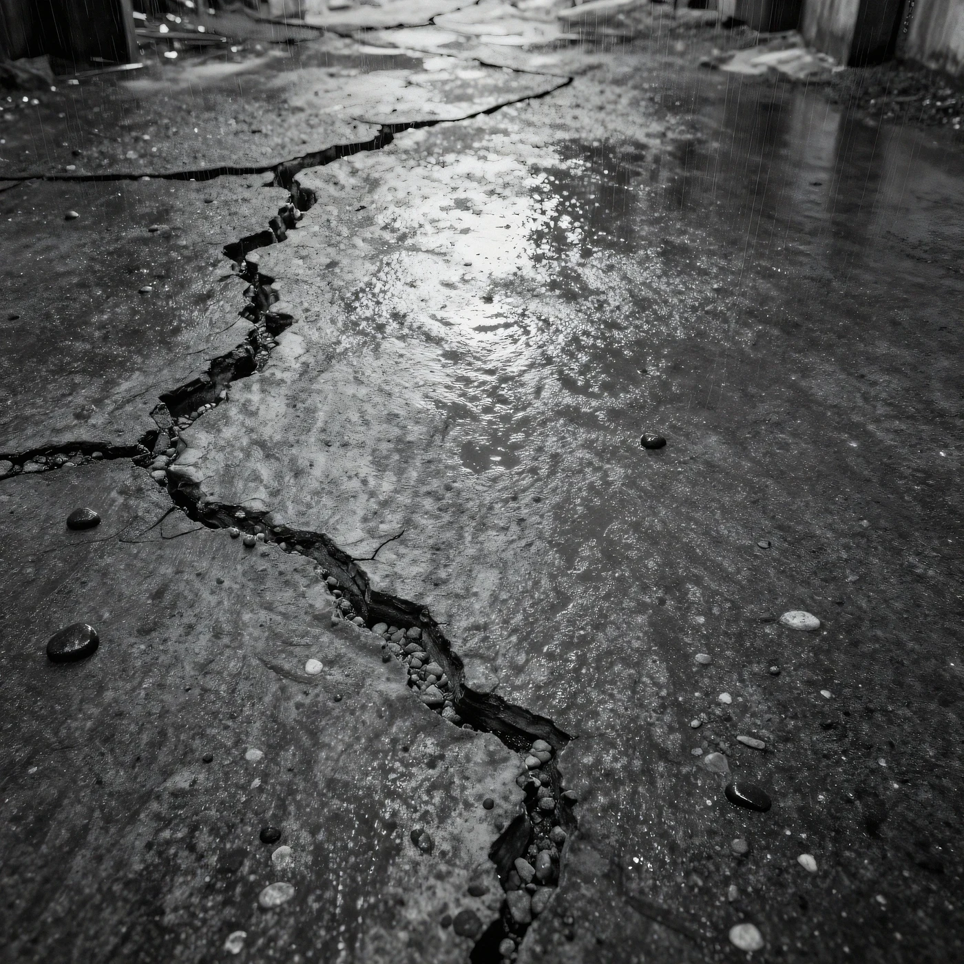 Bone-dry concrete pavement, fluorescent 4K — 4K neon background