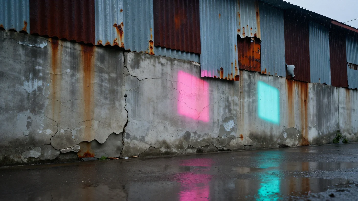 Cracked concrete wall 4K — 4K neon background